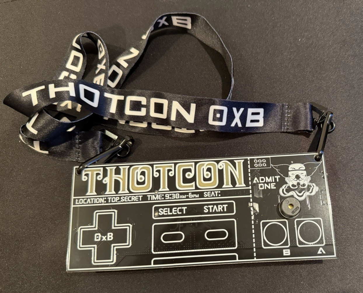 THOTCON 0xB Electronic Conference Badge w/Lanyard Like Defcon Hacker Badge