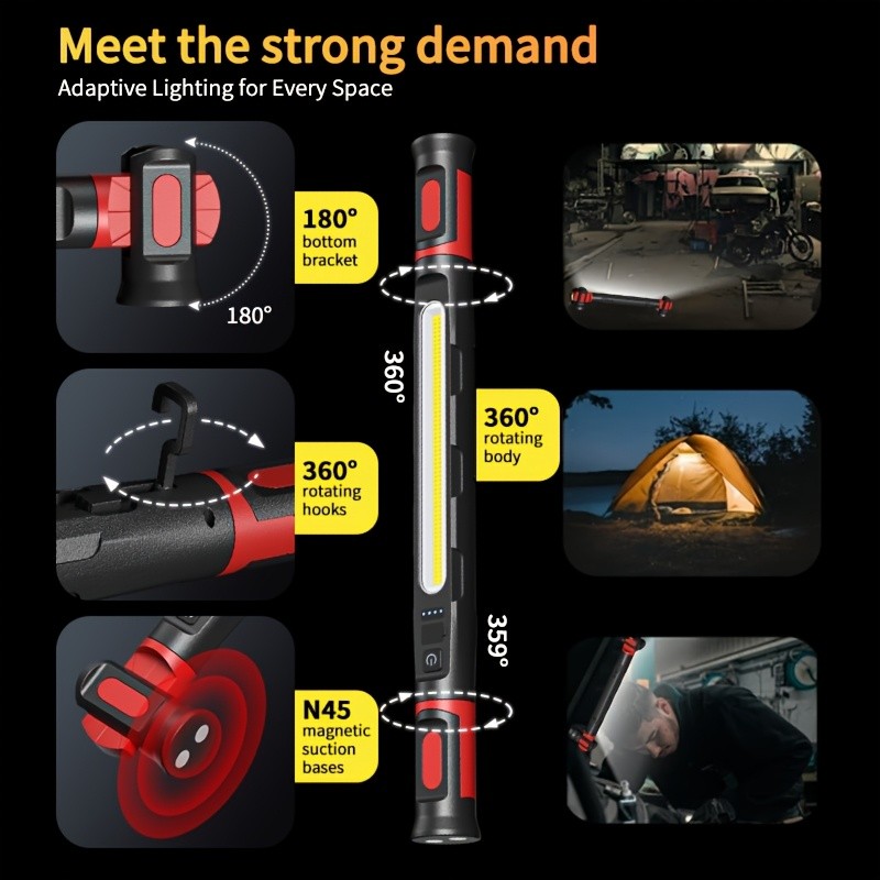 Underhood LED Work Light 3000LM, Rechargeable Hanging Bar for Mechanics