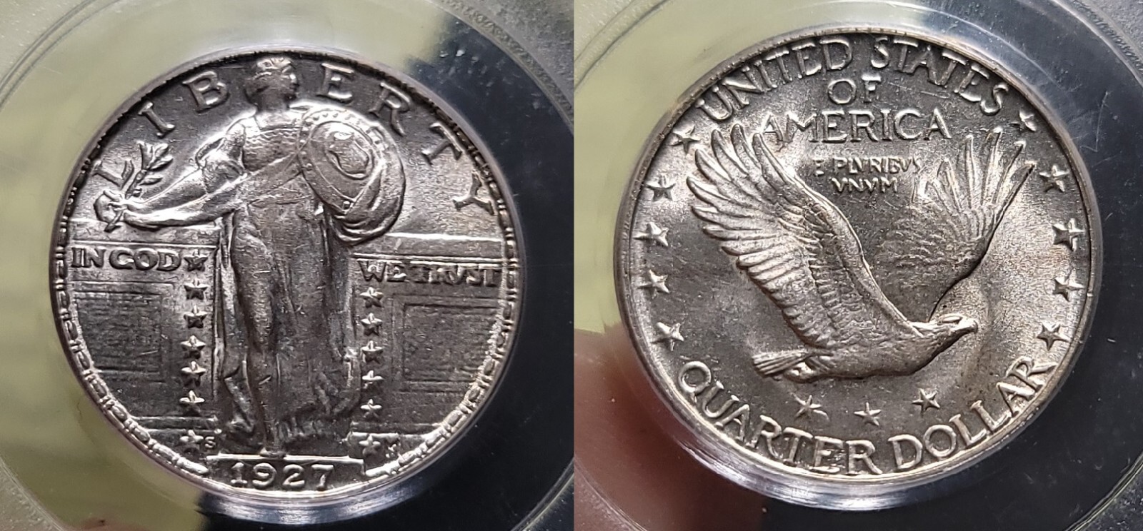 1927 S Standing Liberty Quarter 25c PCGS MS 61 OGH Appears Full Head