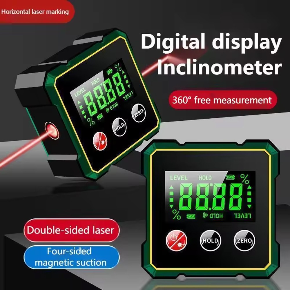 Digital Angle Finder W/ Laser Level Inclinometer Magnetic Angle Gauge Protractor