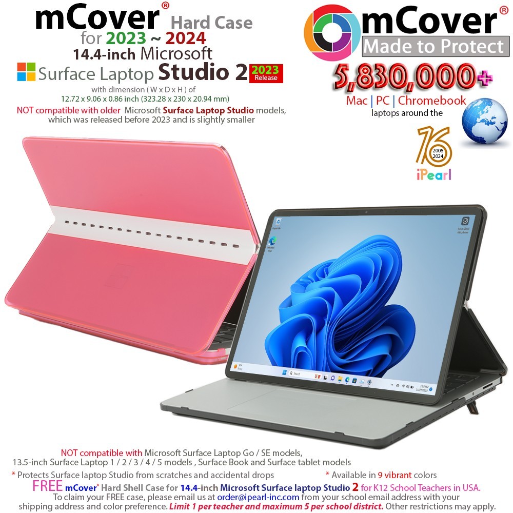 NEW mCover Hard Case for 2023+ 14.4" Microsoft Surface Laptop Studio 2 computer