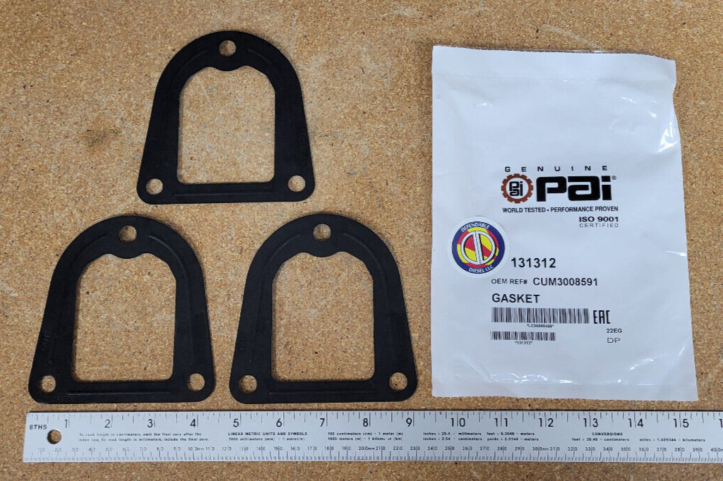 Intake Manifold Gaskets for Cummins 855 & N14. Qty x3 PAI# 131312 Ref. # 3008591