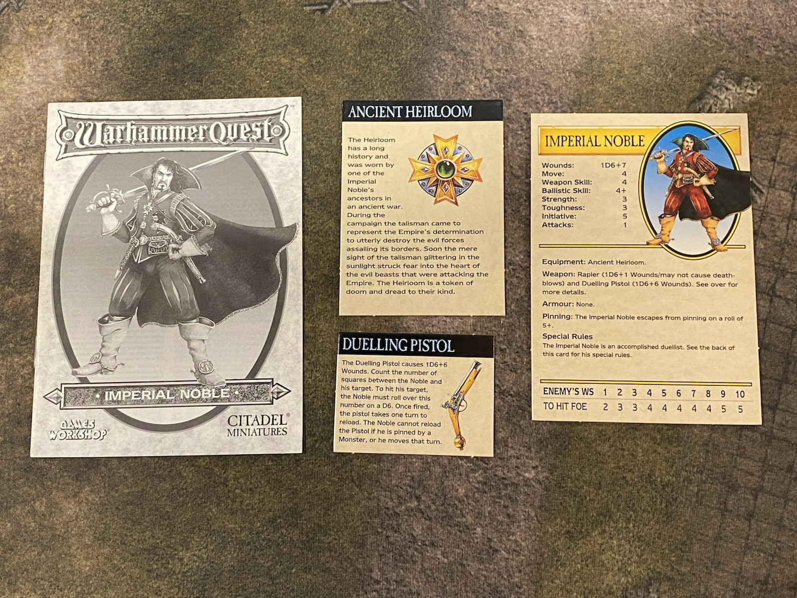 Warhammer Quest 1995 Imperial Noble Warrior Missing Box And Figure Incomplete