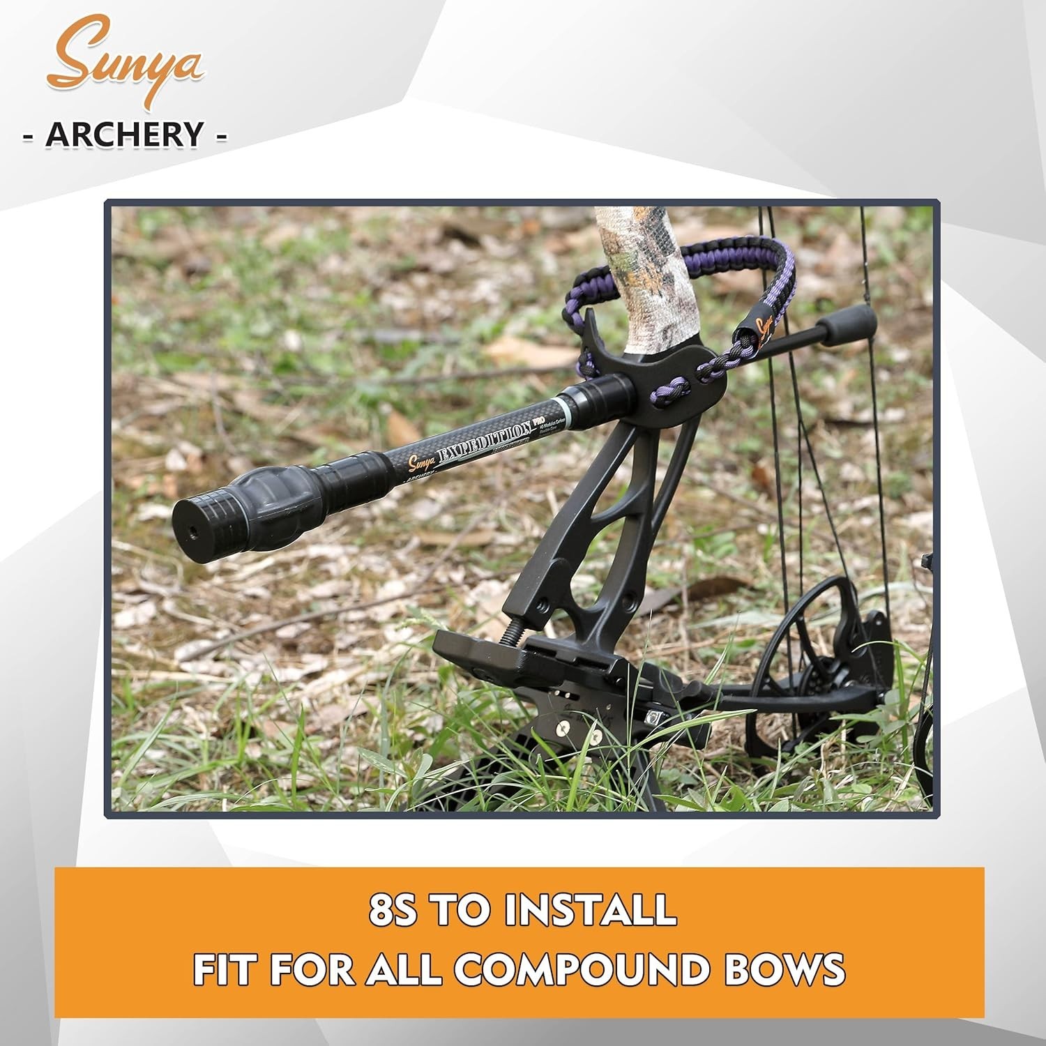 Lightweight 12" Archery Bow Stabilizer for Compound Bow with Adjustable Weights
