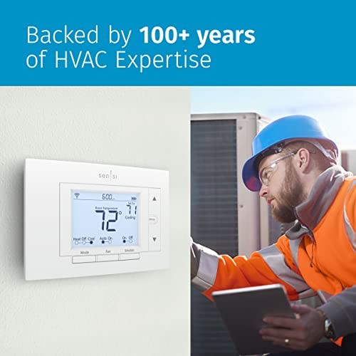 Sensi Smart Thermostat, with Wi-Fi, Integrated Security, Programable, App Compat