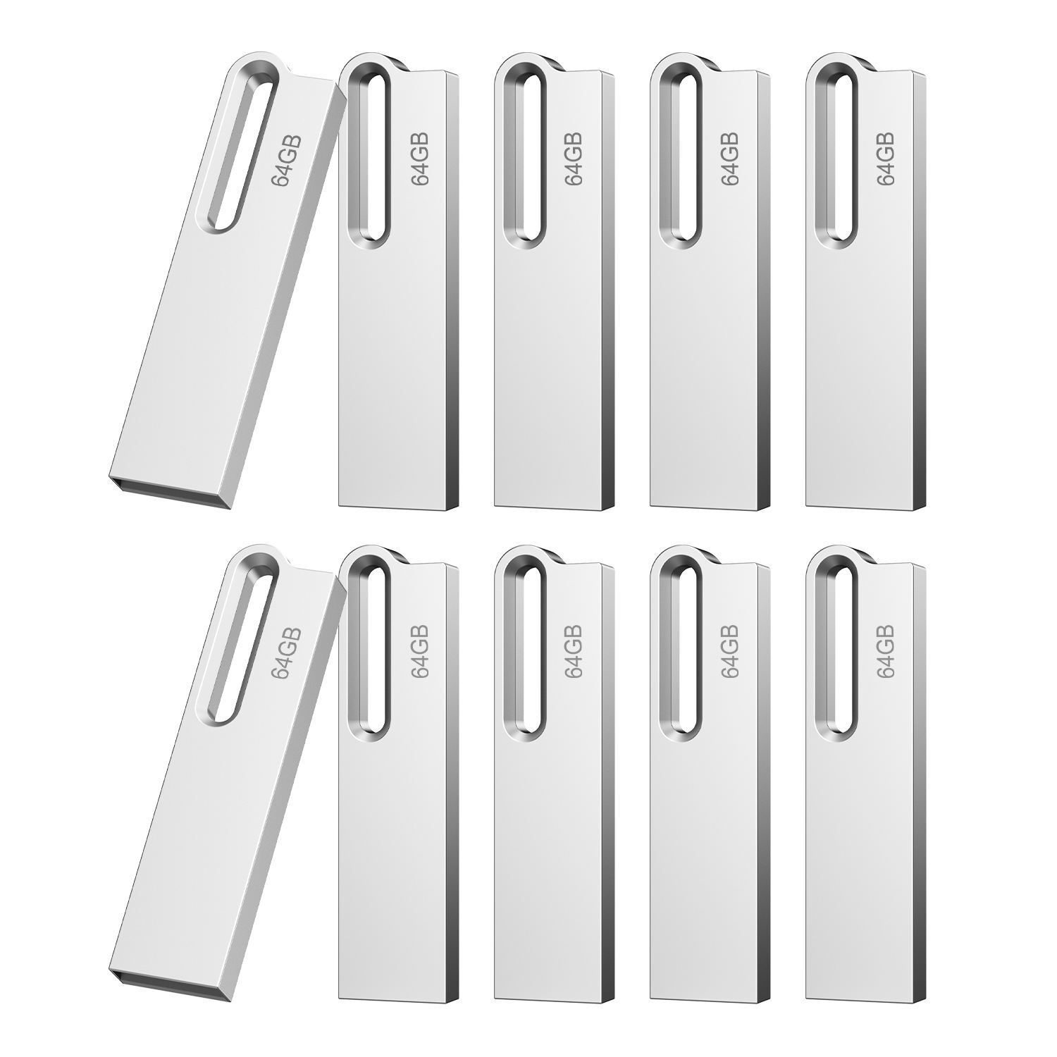 Wholesale 1/5/10pcs USB 2.0 64GB Metal Waterproof Flash Drive USB Memory Sticks