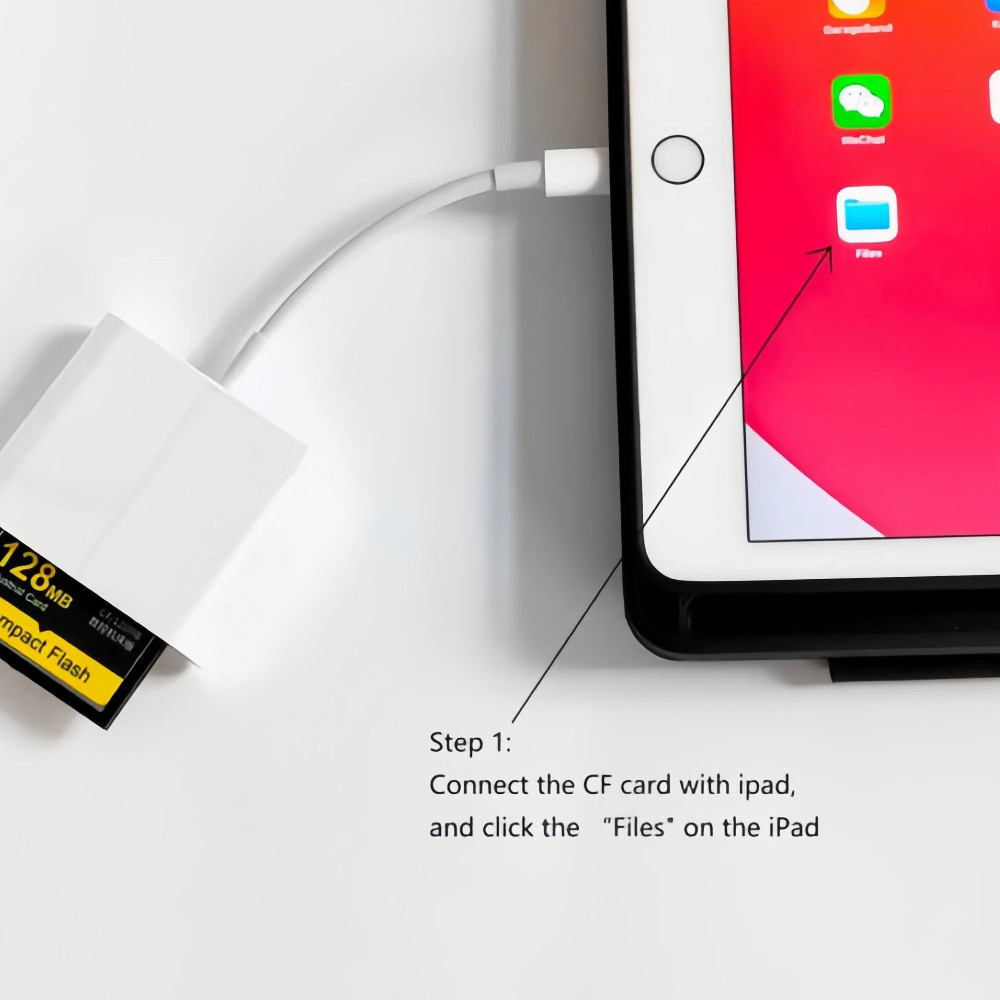 3-in-1 Lightning SD CF TF Card Reader Camera Viewer for iPhone iPad Plug & Play