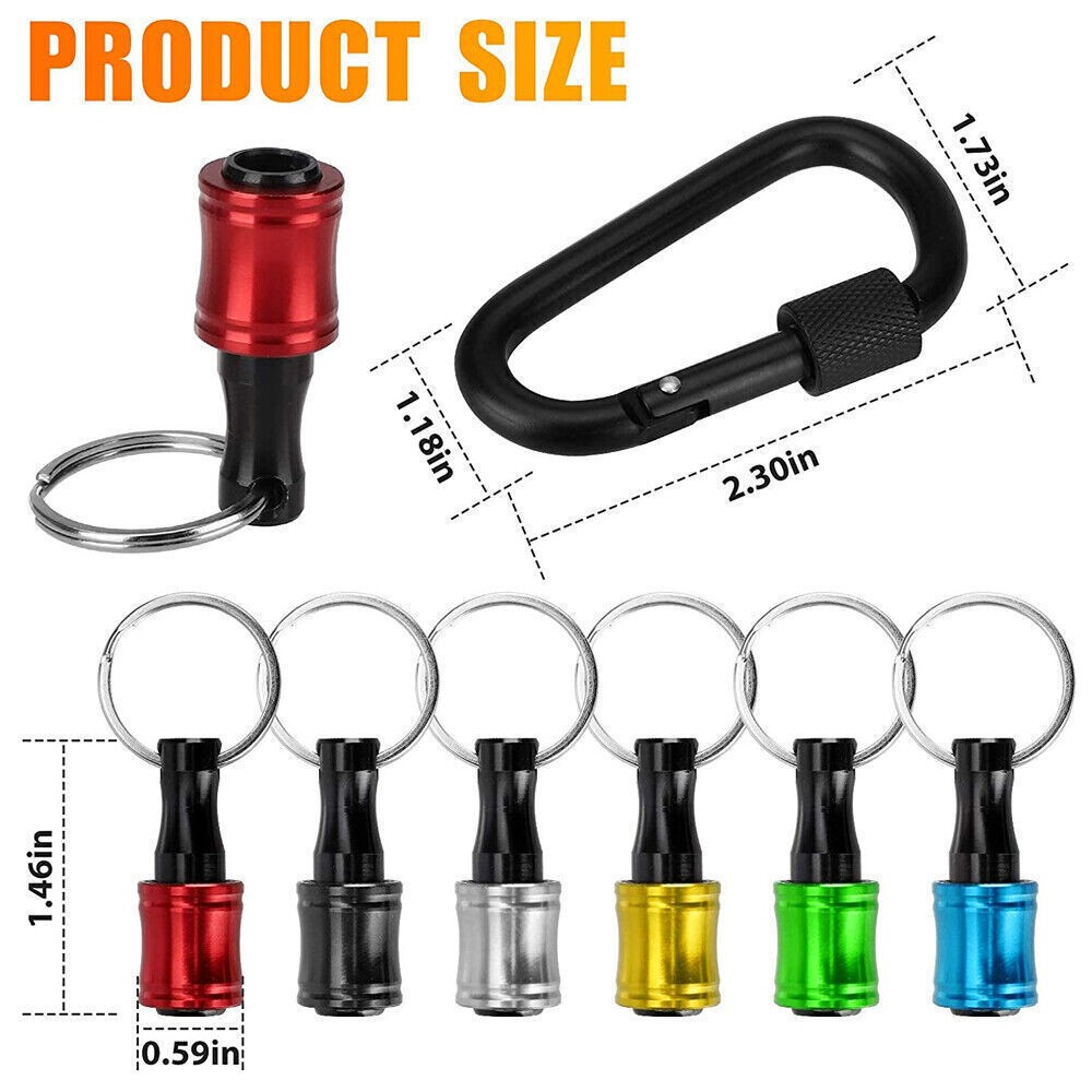14Pcs 1/4" Hex Shank Quick Release Keychain Screwdriver Drill Bit Holder Bit Set
