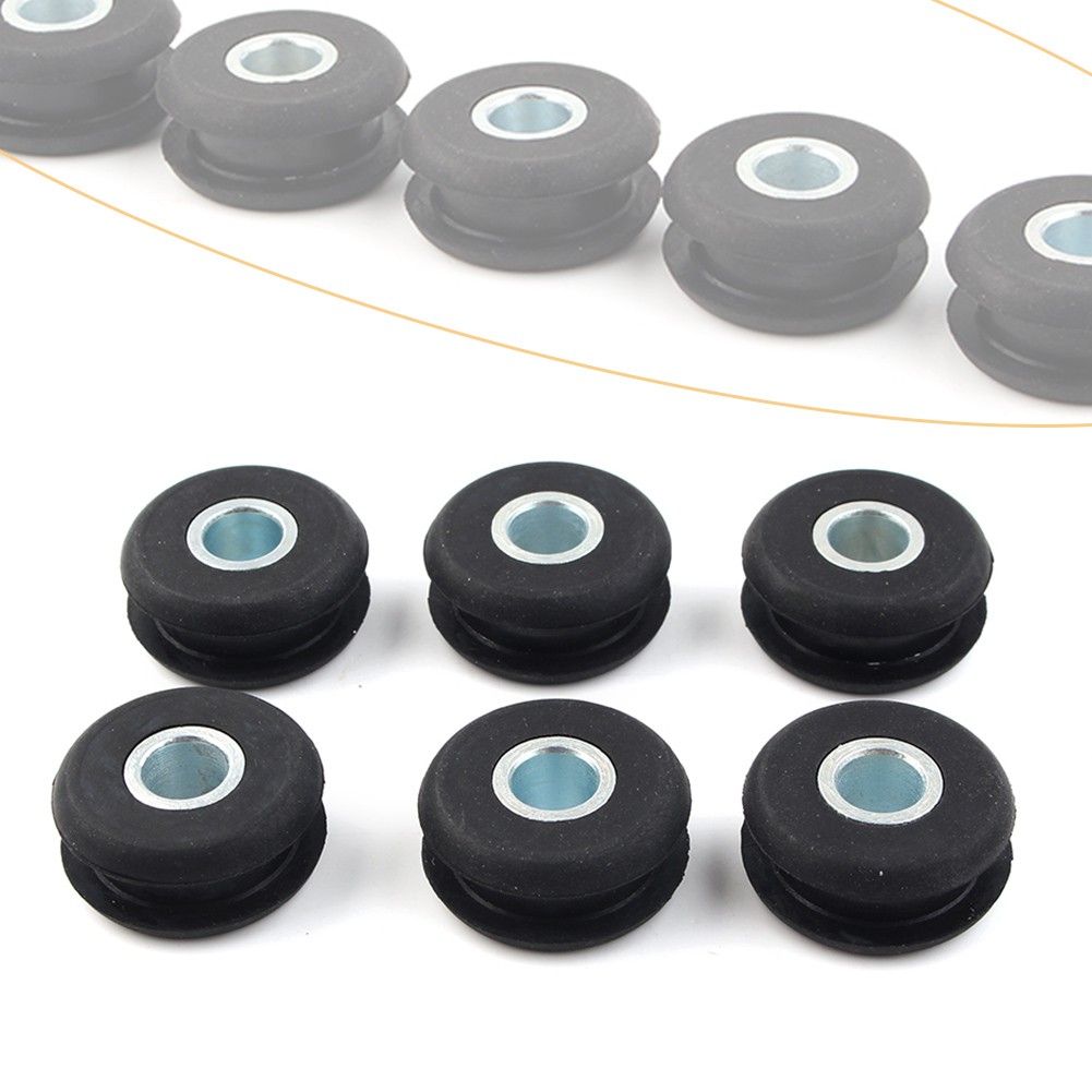 6× Black Gas Tank Mounts for Harley Softail  Mounts Rubber Grommets US