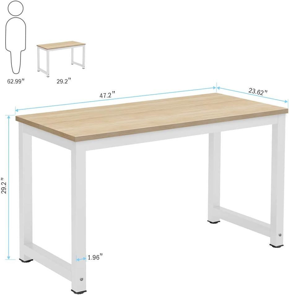 Tribesigns Computer Desk, 47 Inch Modern Simple Office Desk Computer Table Study