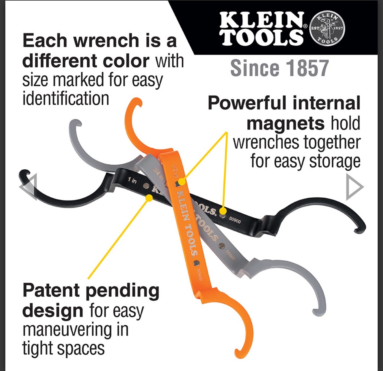 Klein Tools 50900R Conduit Lockout Wrench Set, Tighten and Loosen,Made In USA