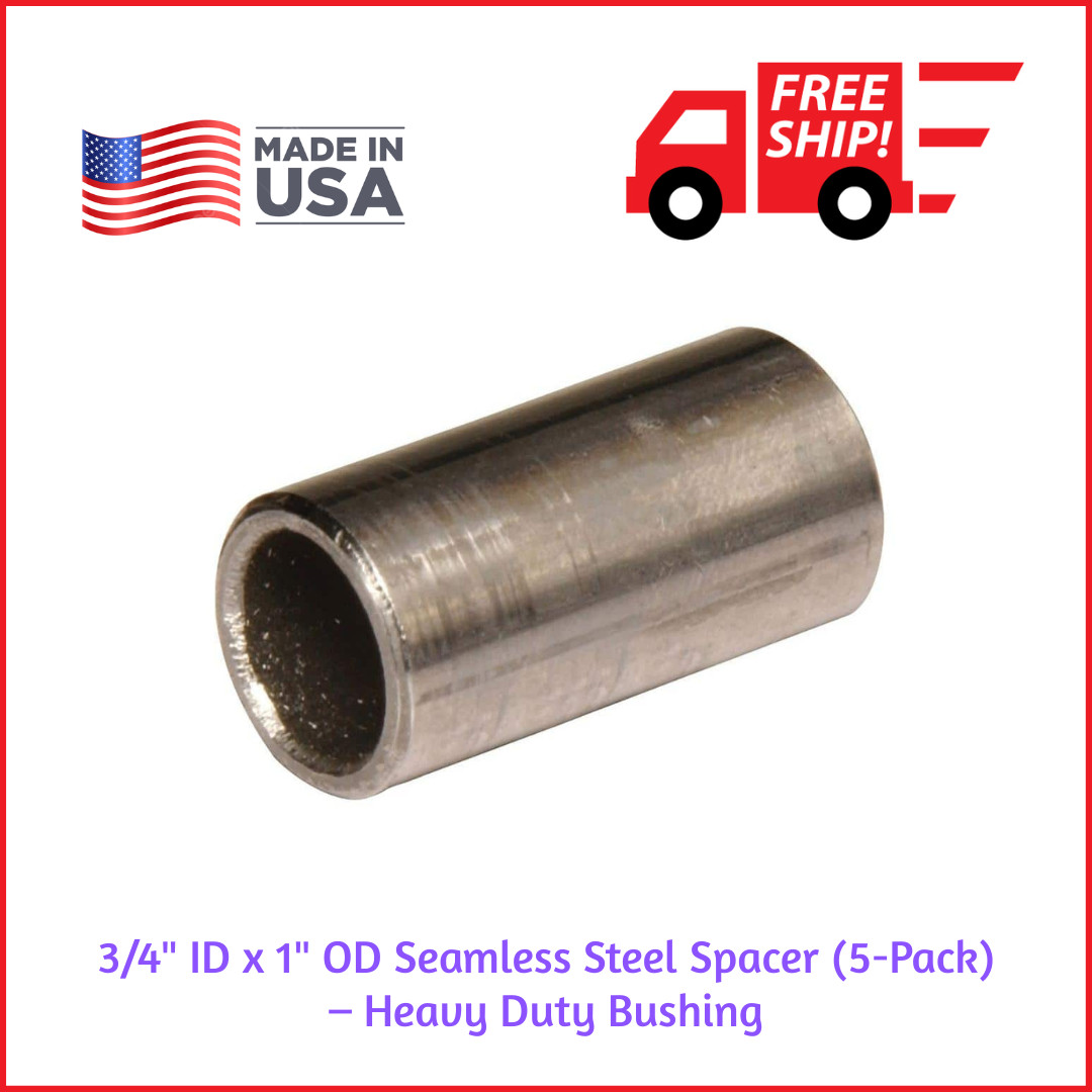 3/4" ID x 1" OD Seamless Steel Spacer (5-Pack) – Heavy Duty Bushing