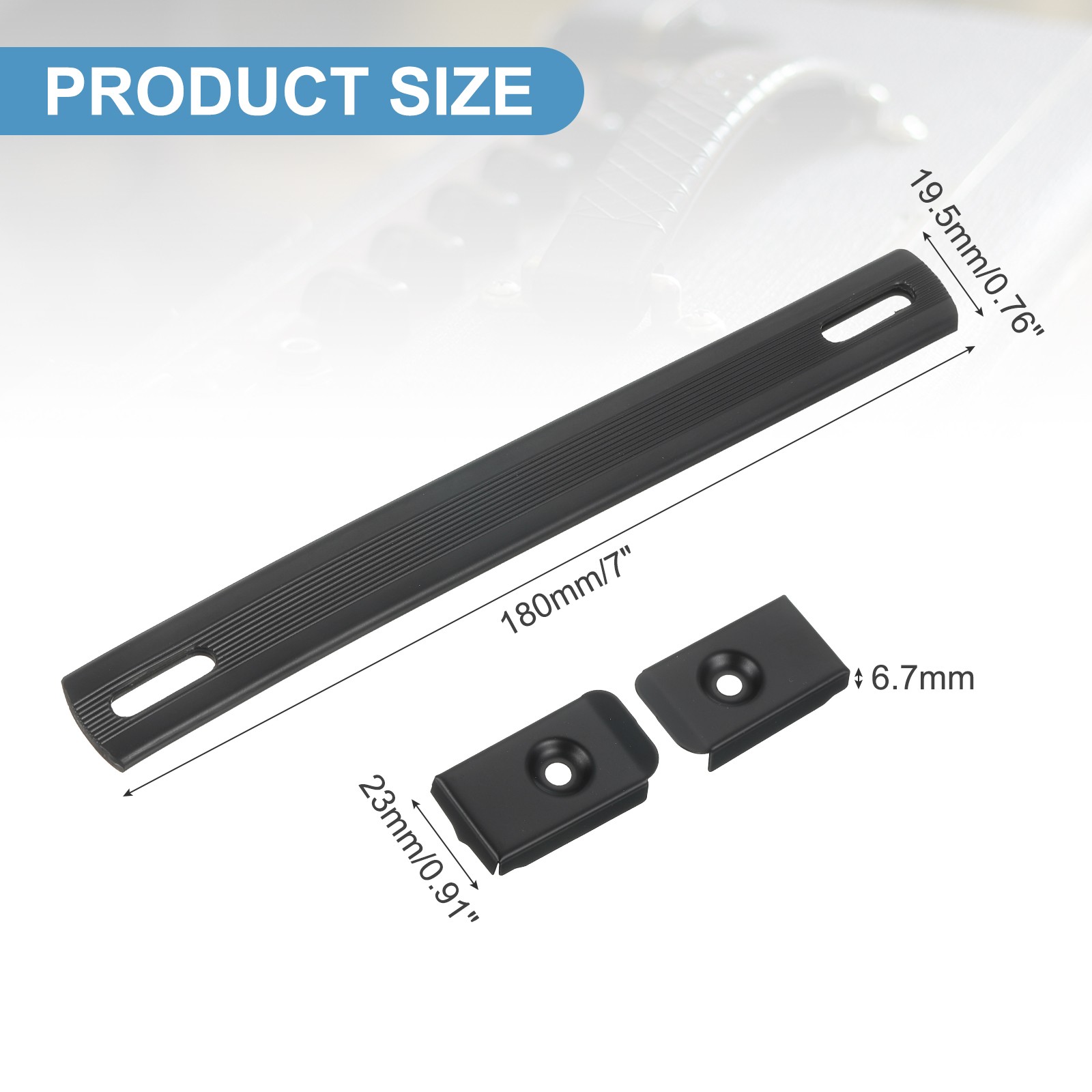 2PCS 7 Inch Speaker Handle Spring Steel Handle with Screw Black