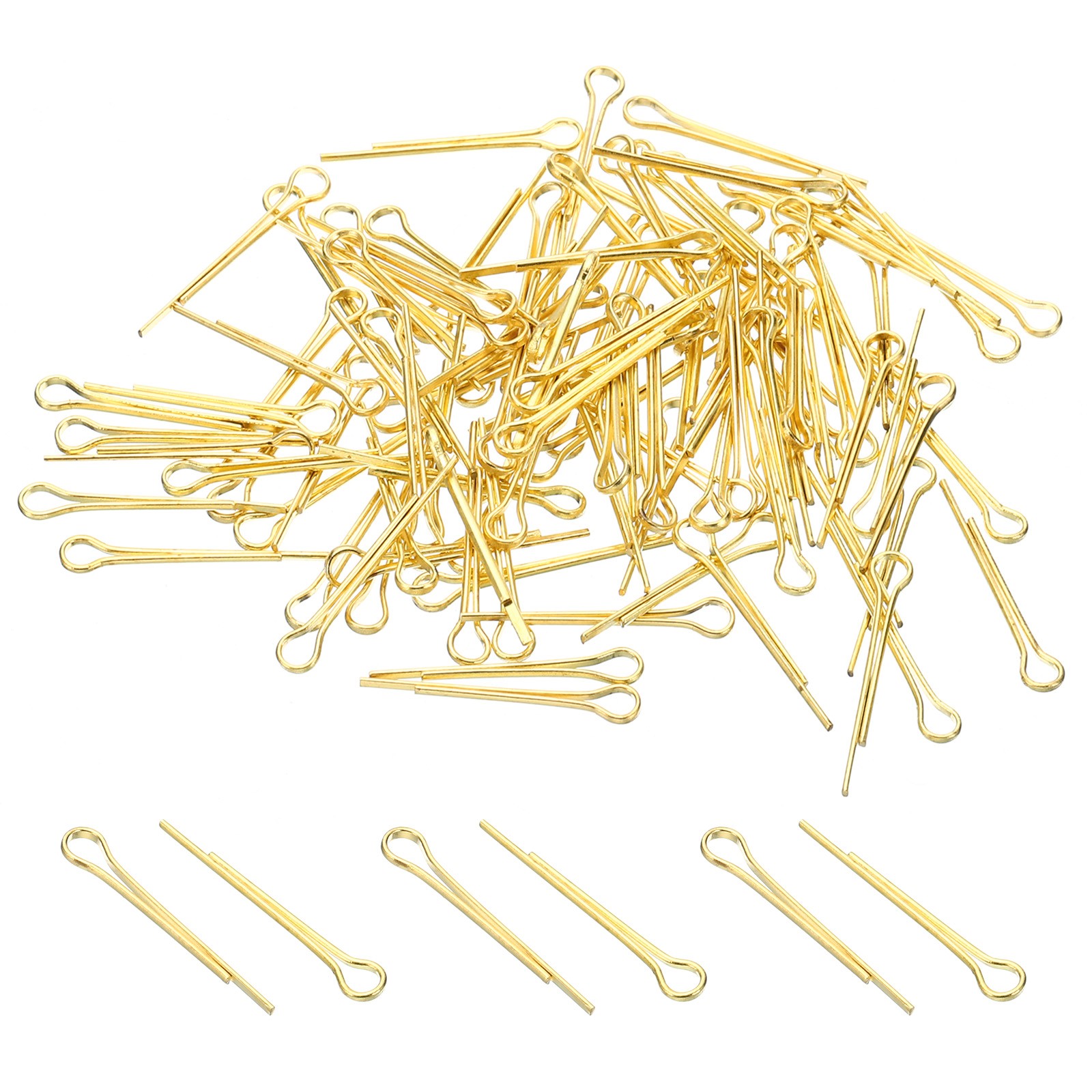 200Pcs 1.2x18mm Copper Cotter Pins Split Pin Fastener Clips Gold