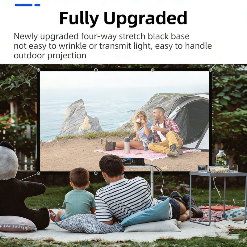 Premium White Black Projector Screen Offering Clear 1080P Resolution Projection
