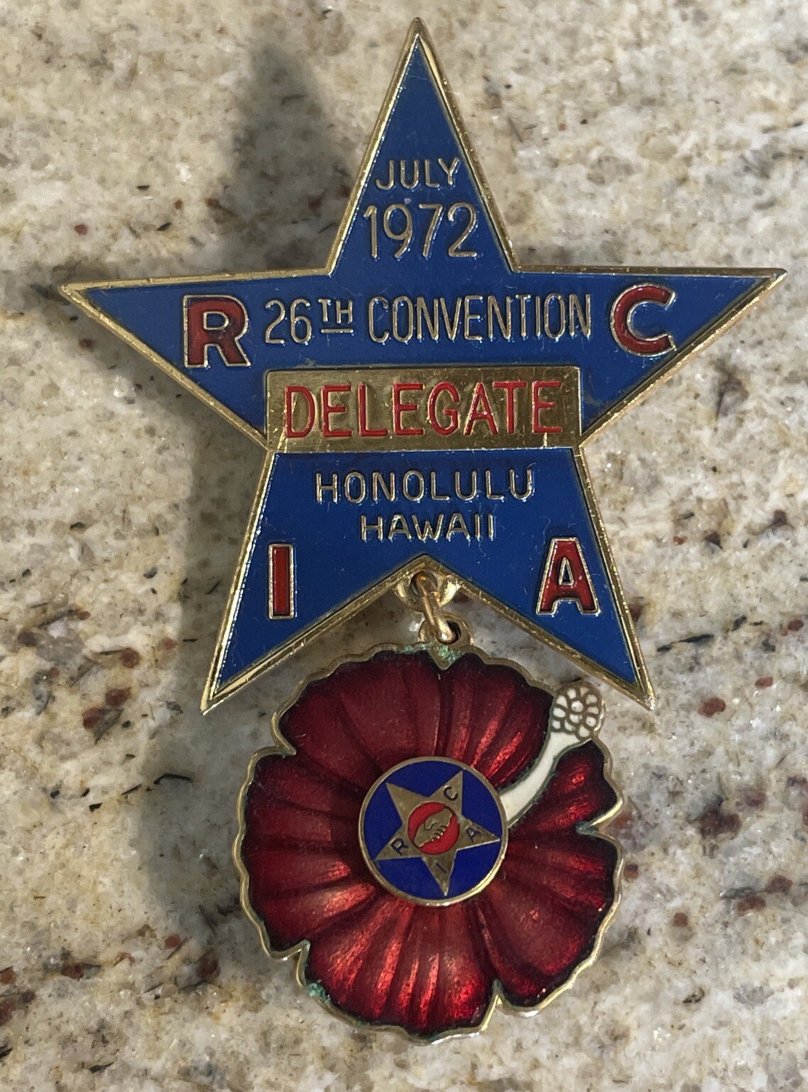 1972 Republican 26th Convention Delegate Badge Honolulu HAWAII - Richard Nixon