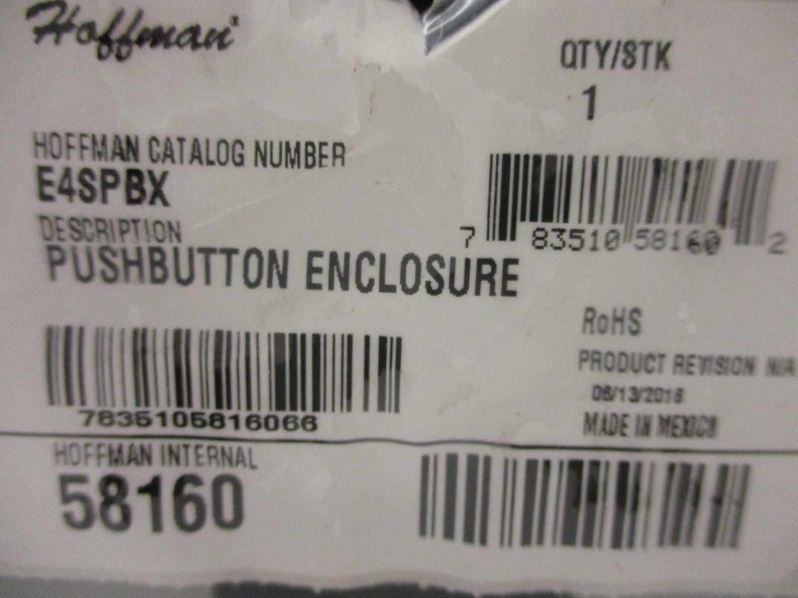 *NEW* HOFFMAN E4SPBX PUSH BUTTON ENCLOSURE