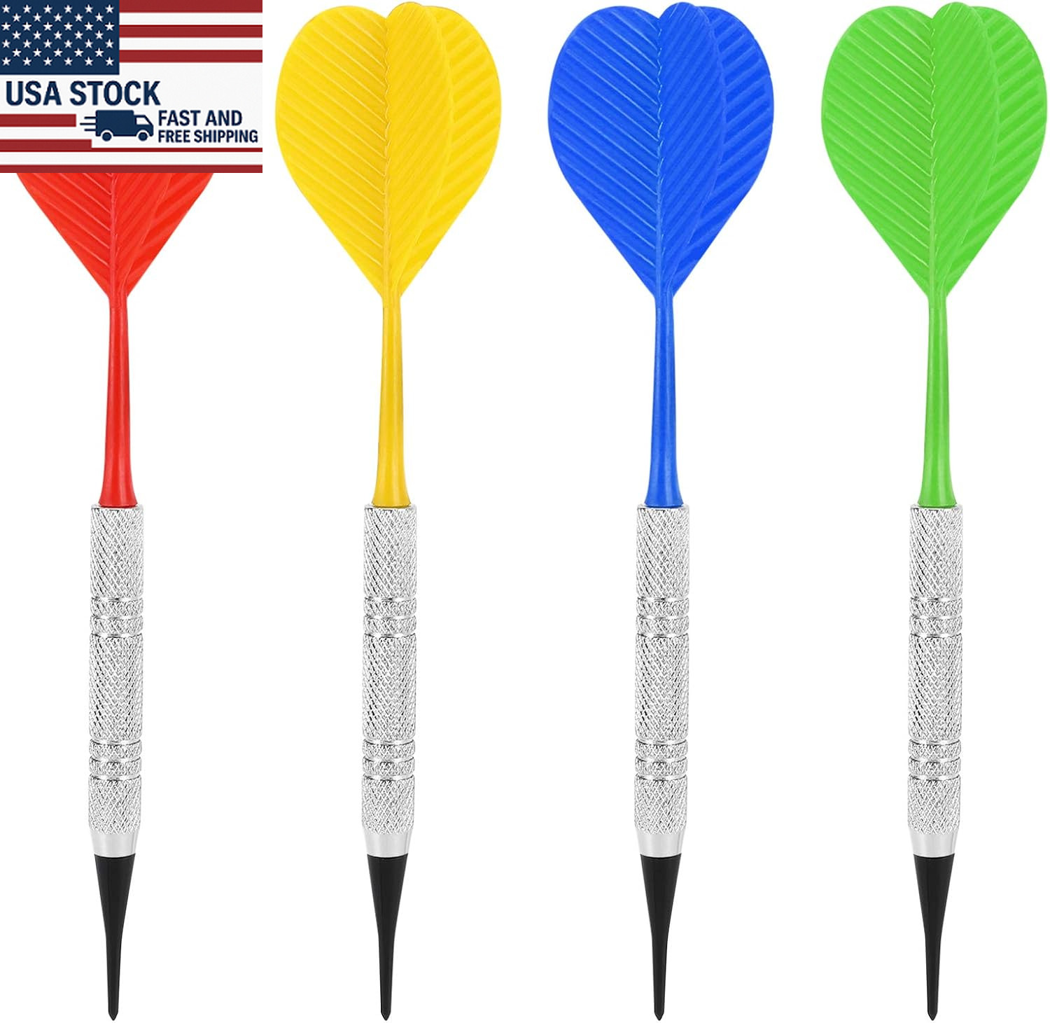 12 Pcs Soft Tip Darts Bar Dart Plastic Tip Darts Set Attach Extra 100 Black