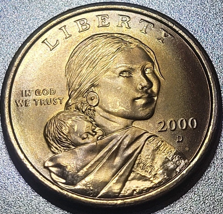 2000 D Sacagawea one dollar coin  eagle" error coin .