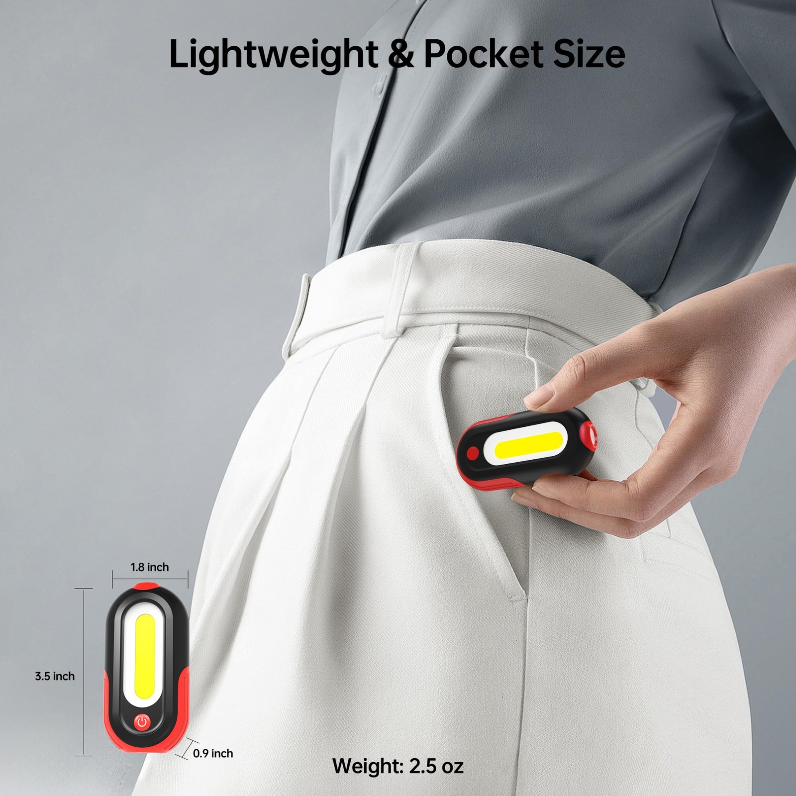 Magnetic Work Light Rechargeable, 400LM LED Work Light with COB Floodlight & Spo