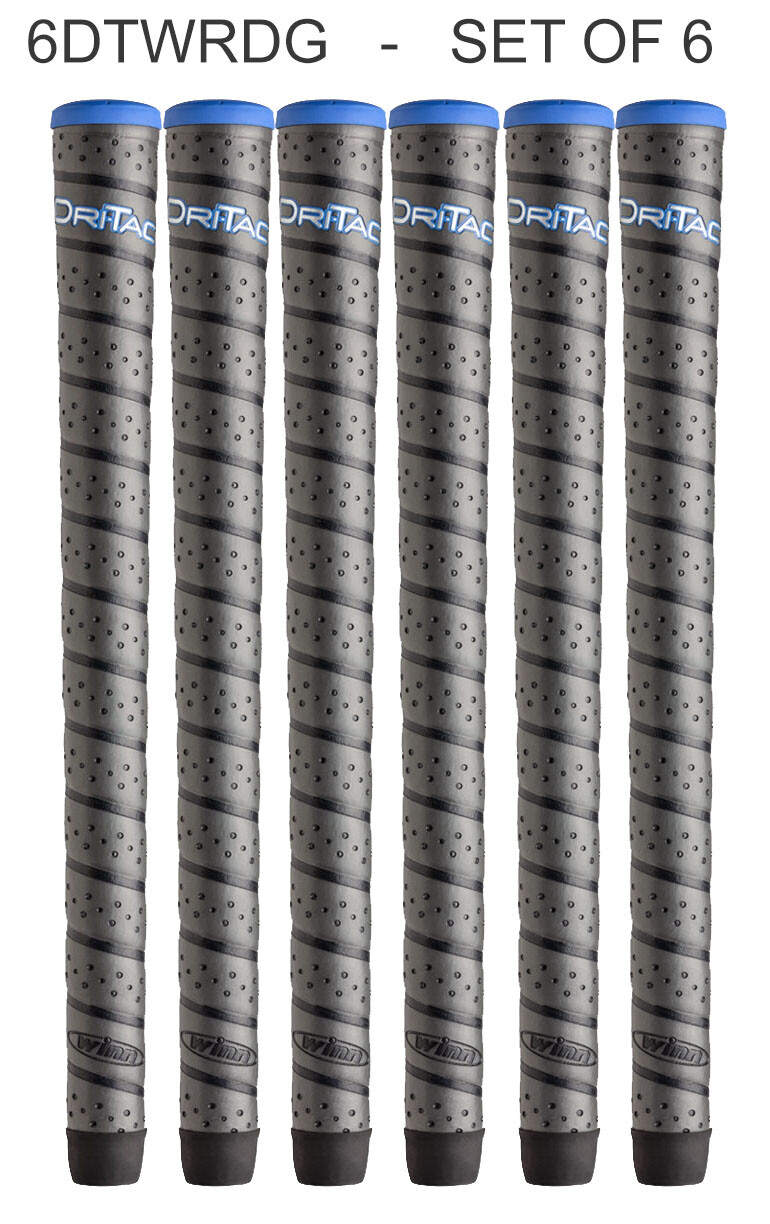 *SET 0F 06** Winn MIDSIZE +1/16th Dri-Tac Wrap Grips DARK GREY 6DTWR-DG