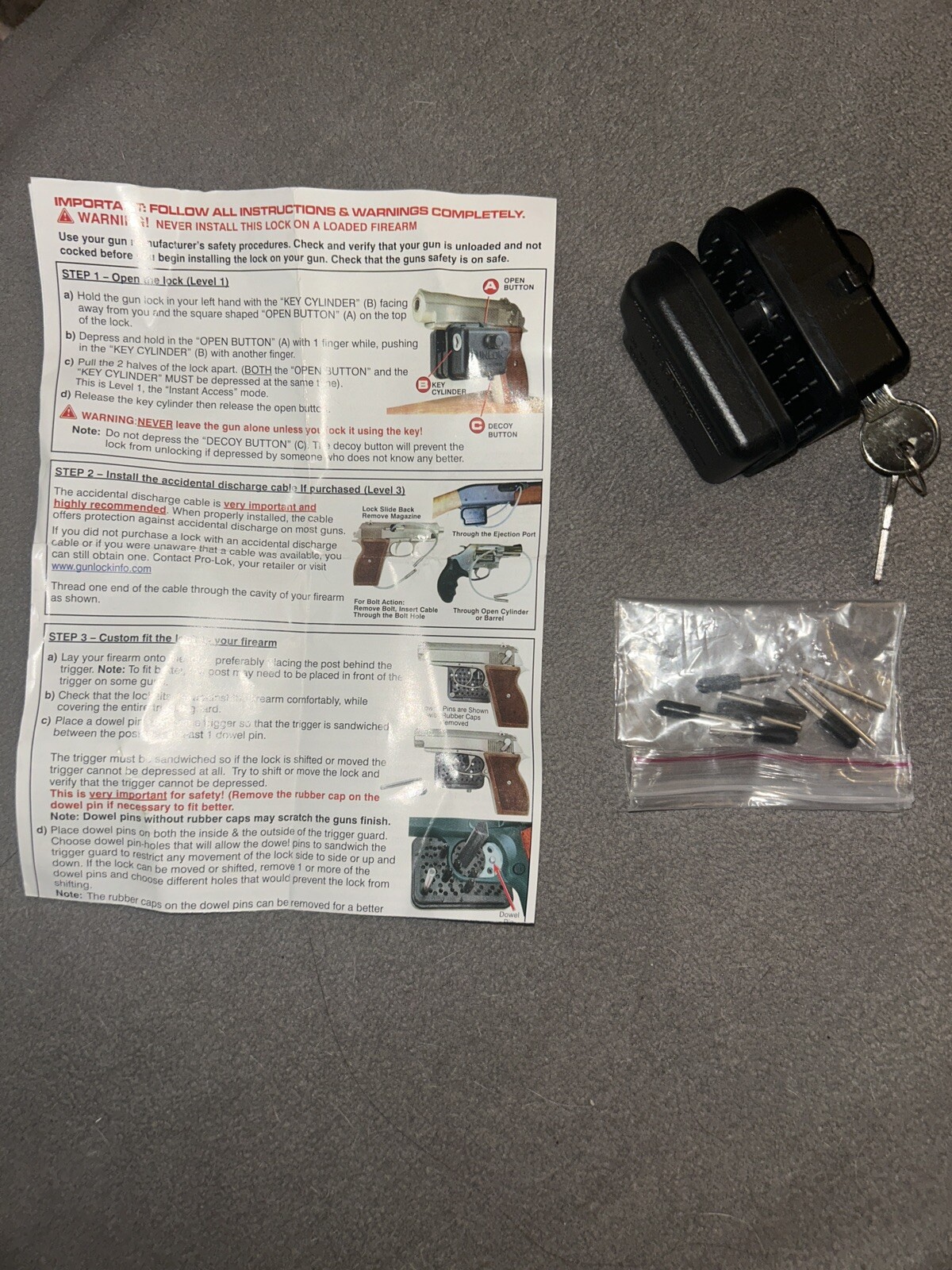 Pro Lok Trigger Lock For Firearms. Price Is For (1).
