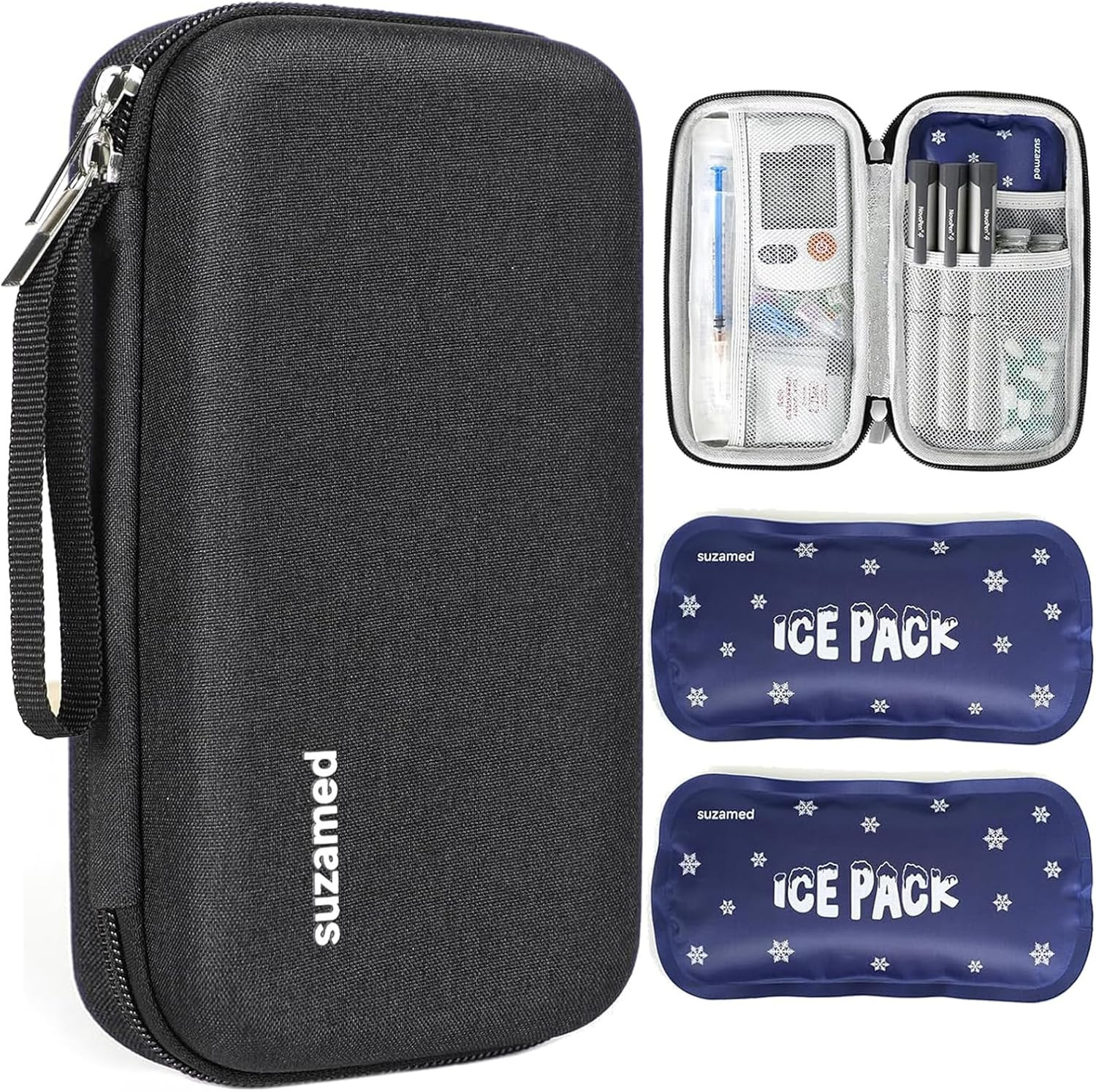 Insulin Cooler Travel Case EVA Insulation Travel Medicine Kit With 2 Ice Packs