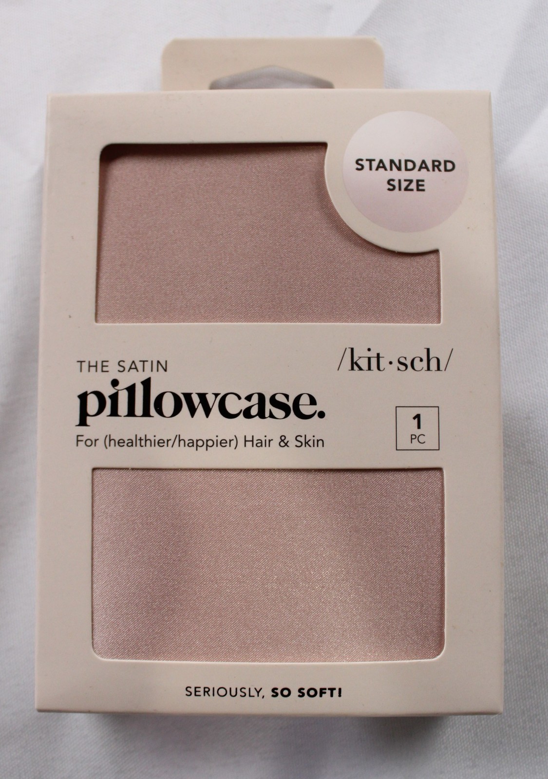 Kitsch The Satin 600 Thread Count Pillowcase AC2 Blush Size: Standard/Queen NWT