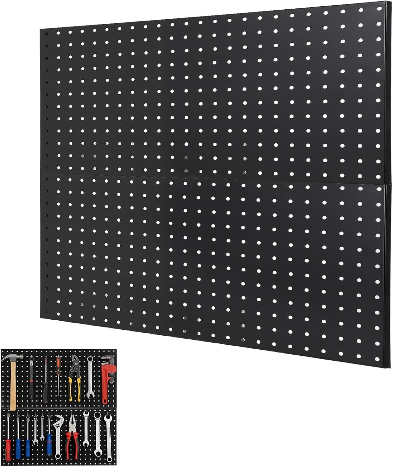 Heavy Duty Metal Pegboard Wall Panels for Garage Tool Storage, 24"x24" Organizer