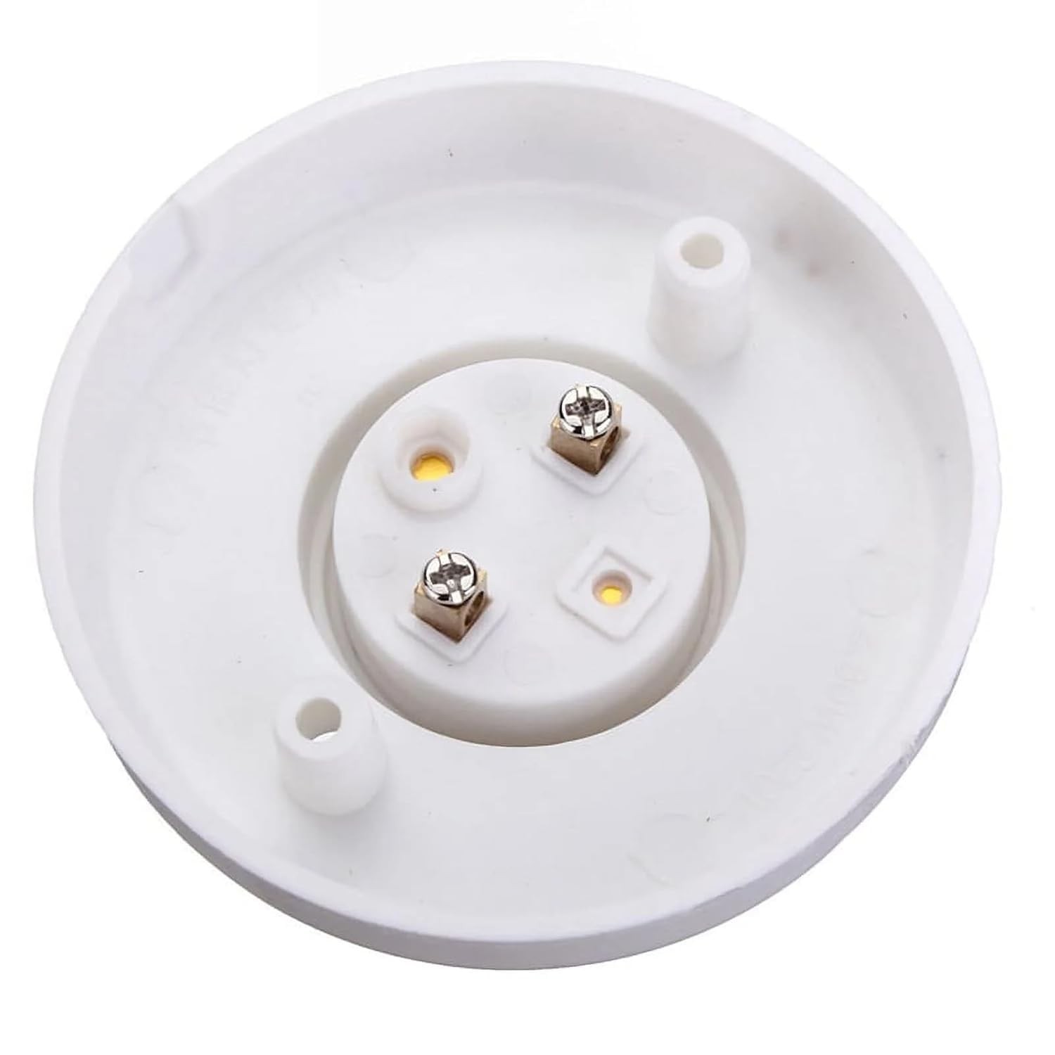 White E27 Round Plastic Screw Light Bulb Lamp Socket Holder, Light Sockets, W...