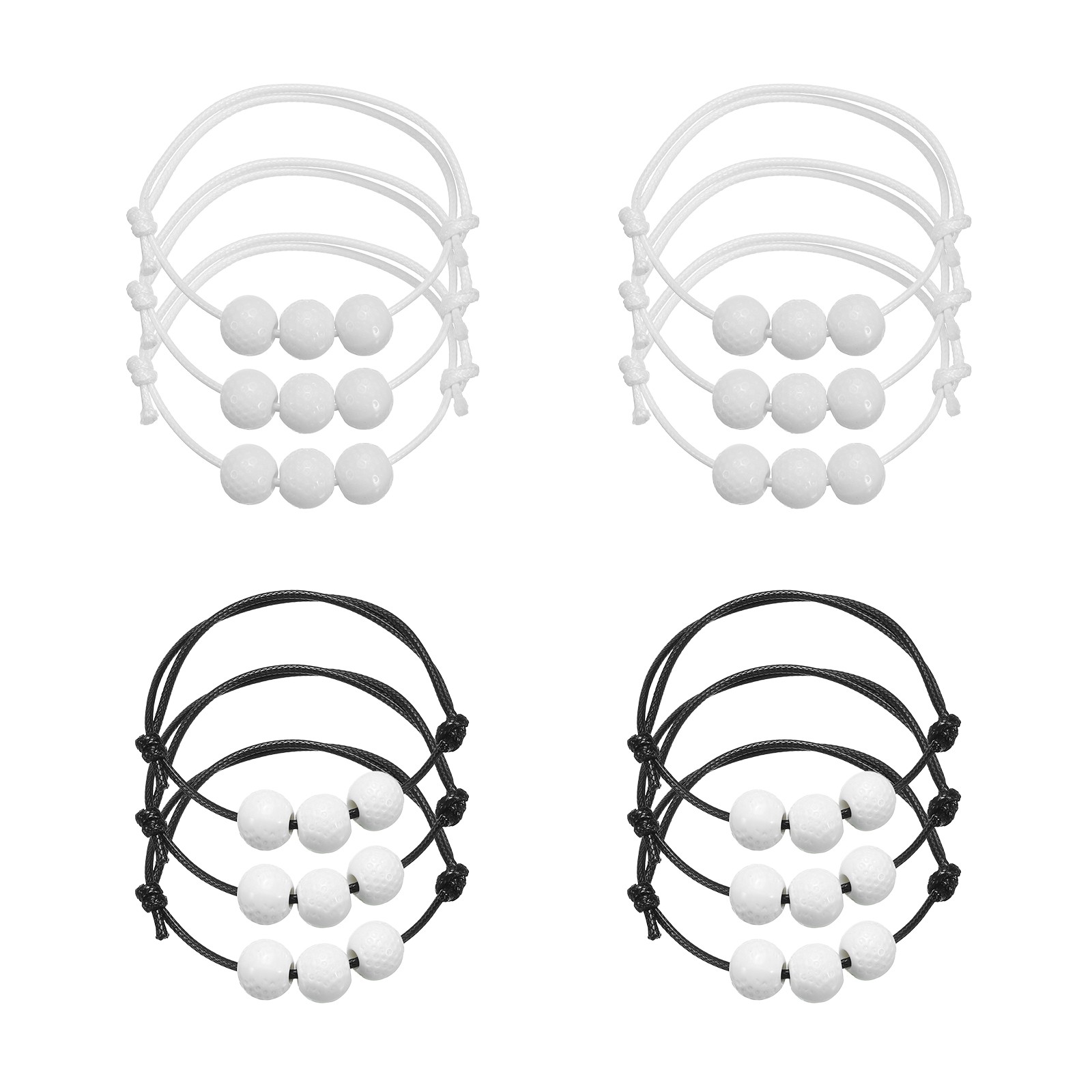 12Pcs 11mm Golf Charm Bracelets Adjustable Sports Beads Bracelet
