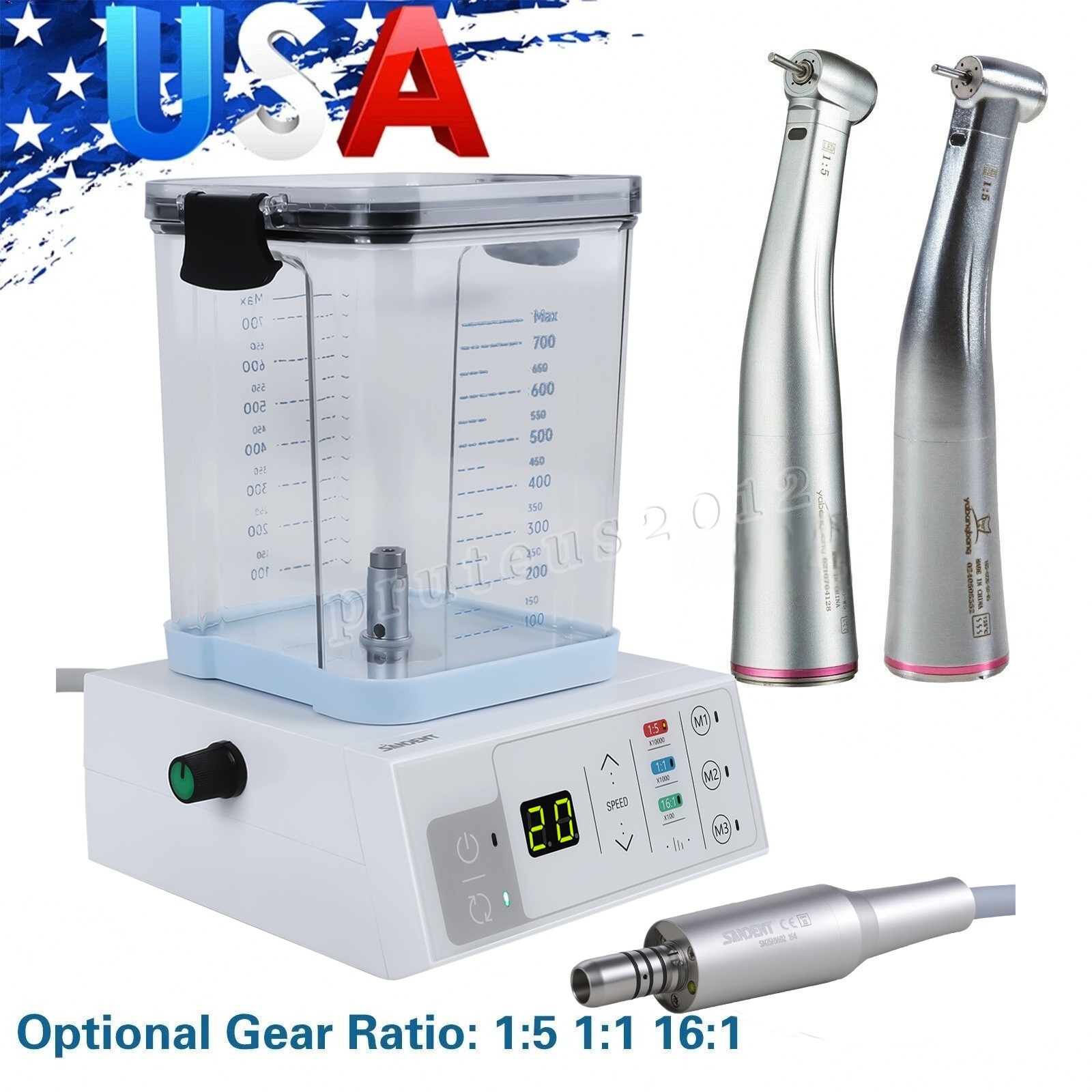 NSK Style Dental Brushless LED Electric Micro Motor/1:5 1:1 LED Handpiece