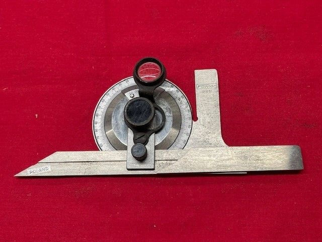 Fowler 52-440-006 Vernier Bevel Protractor, 6" Vintage