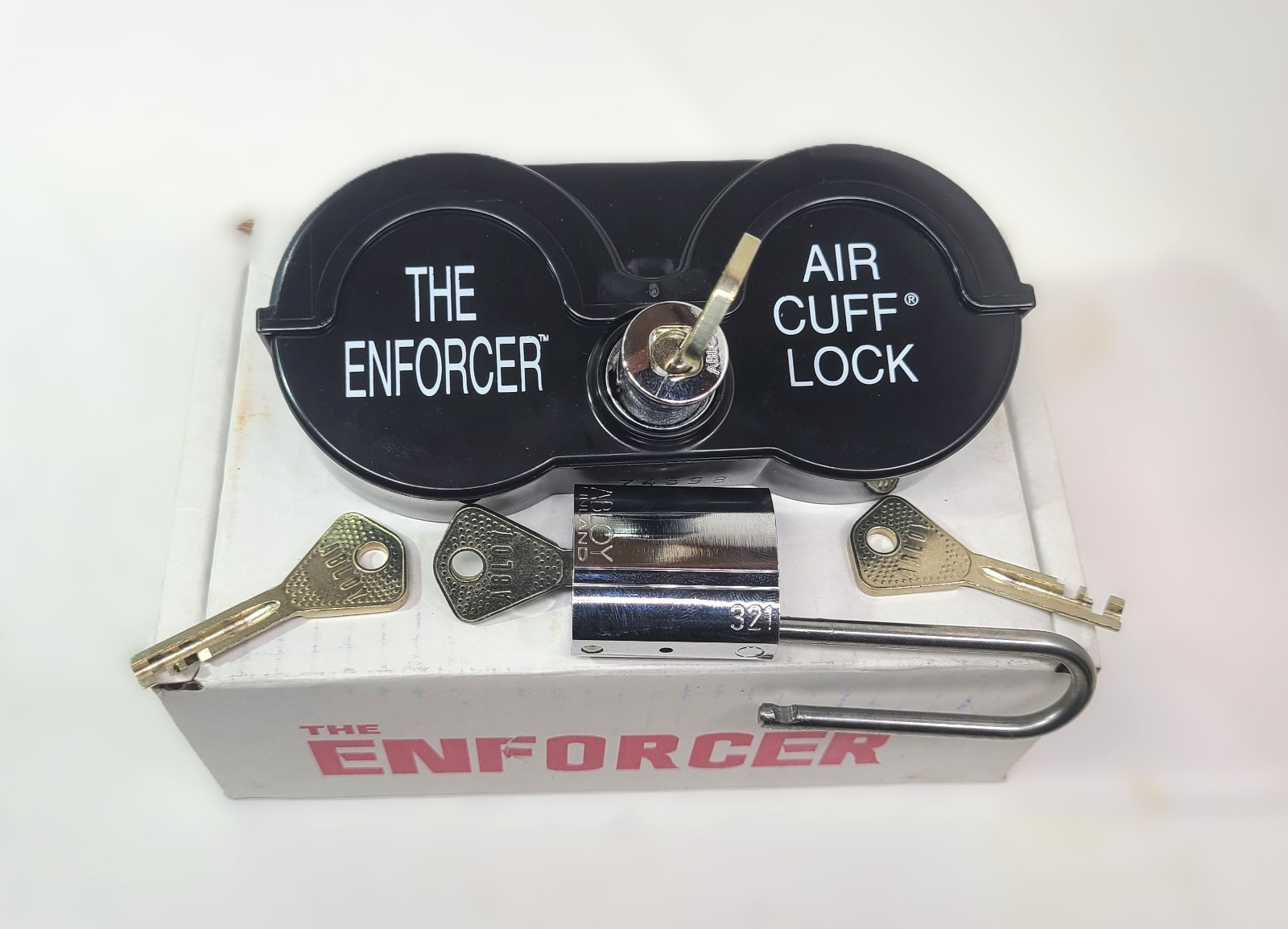 Abloy Enforcer 3030 Air Cuff Lock & Abloy 321 Padlock Set - 4 Keys Keyed Alike