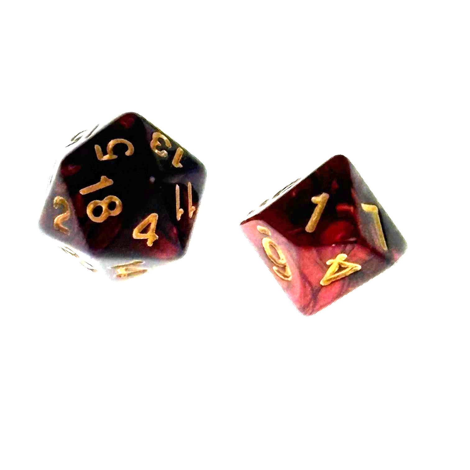 Quartermaster Direct Polyhedral Dice Set Black Red Tabletop RPG Games D4 D6 D20