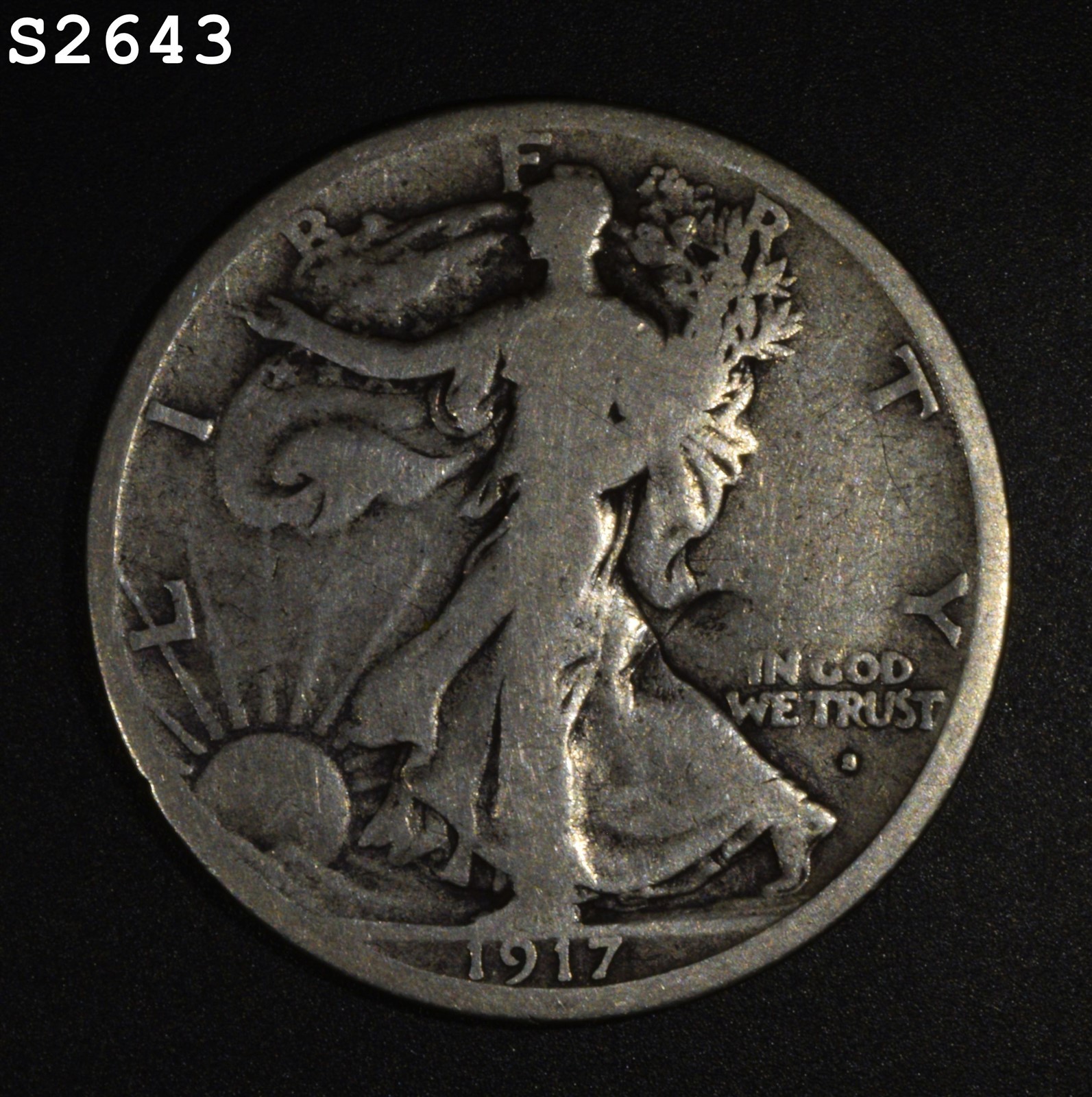 1917-S OBV. Liberty Walking Half Dollar "VG"