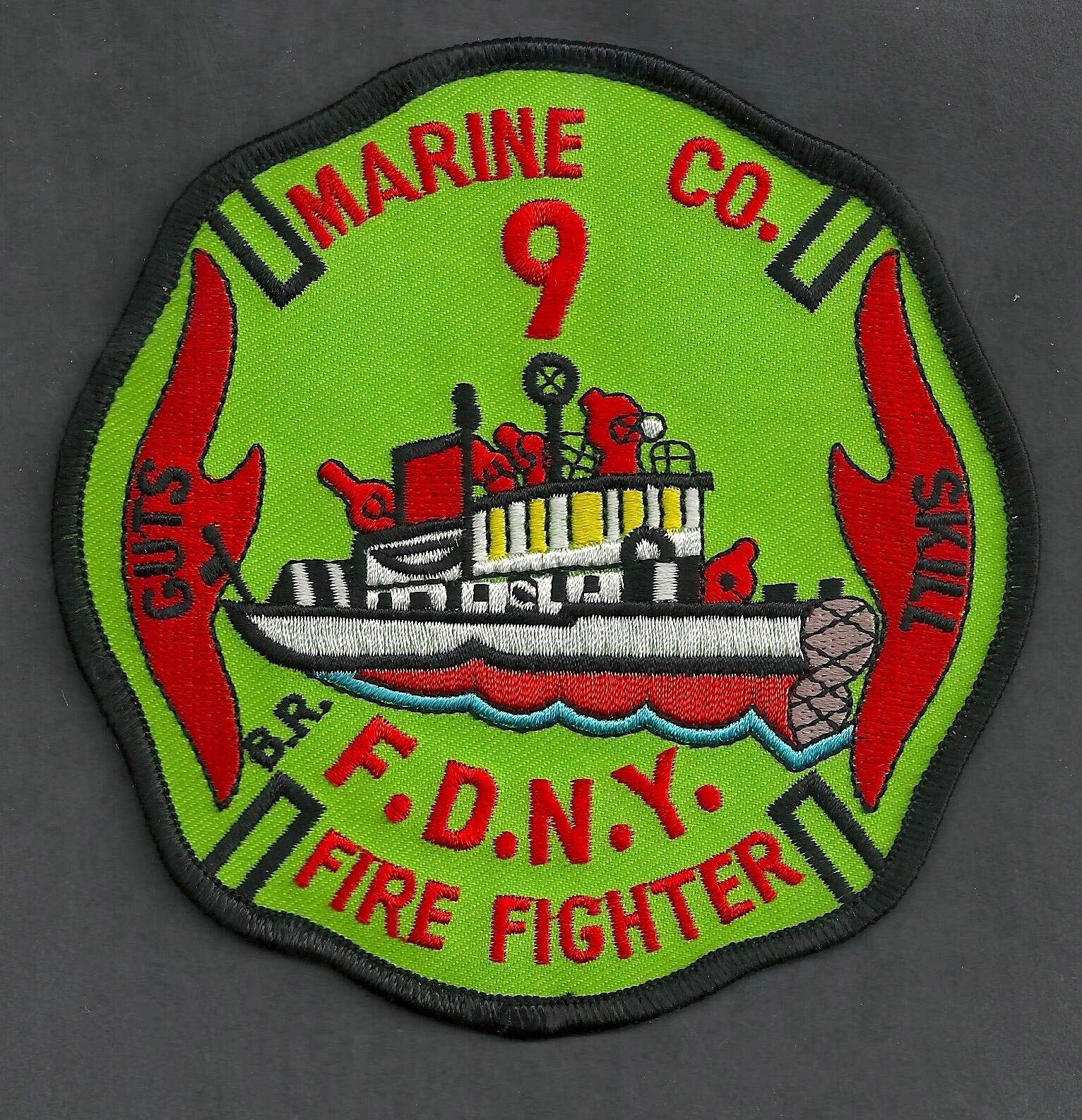 FDNY FIRE DEPARTMENT NEW YORK MARINE COMPANY 9 FIREBOAT PATCH FIRE FIGHTER
