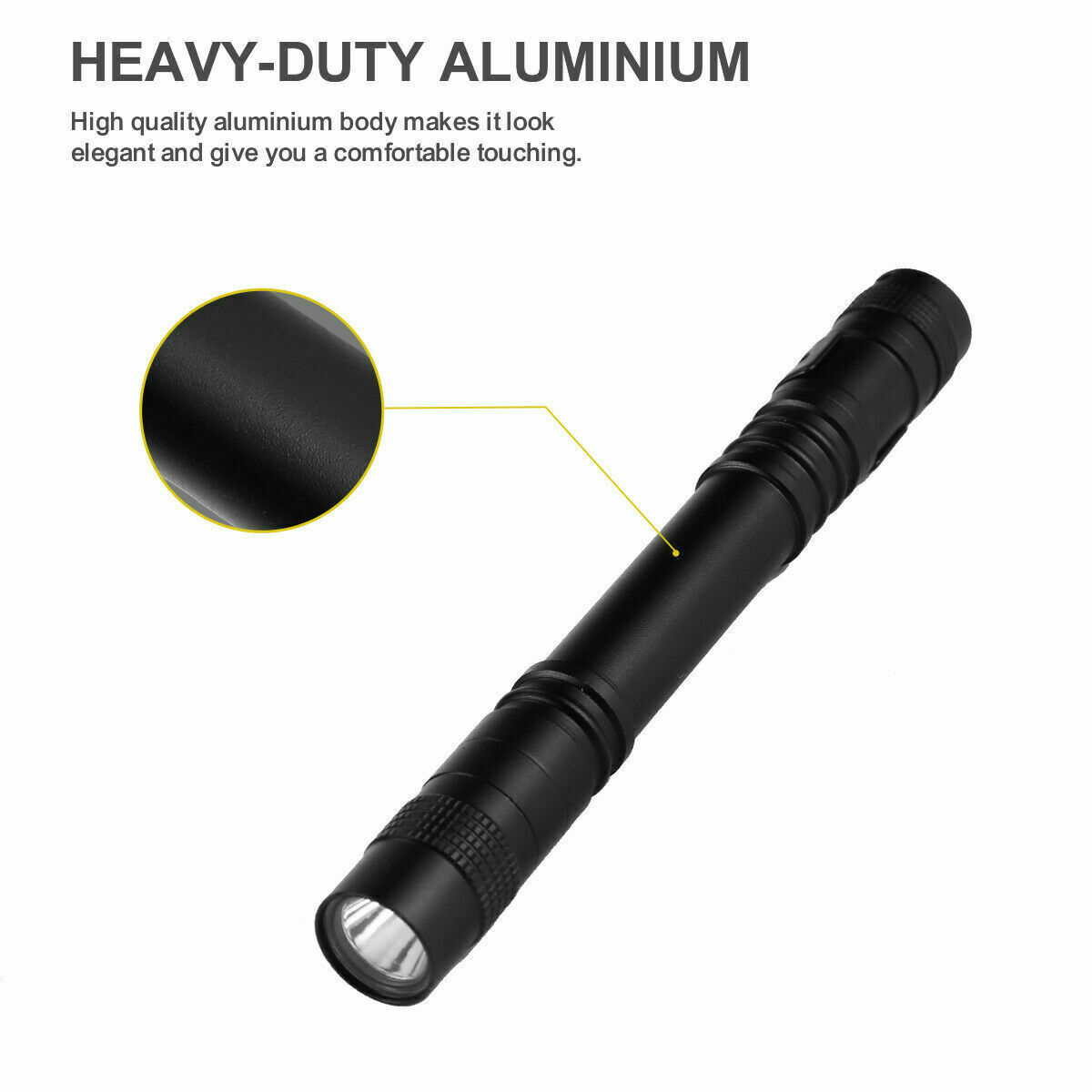 5Pcs LED Flashlight Portable Pen Torch Lamp Clip Mini Light Penlight US
