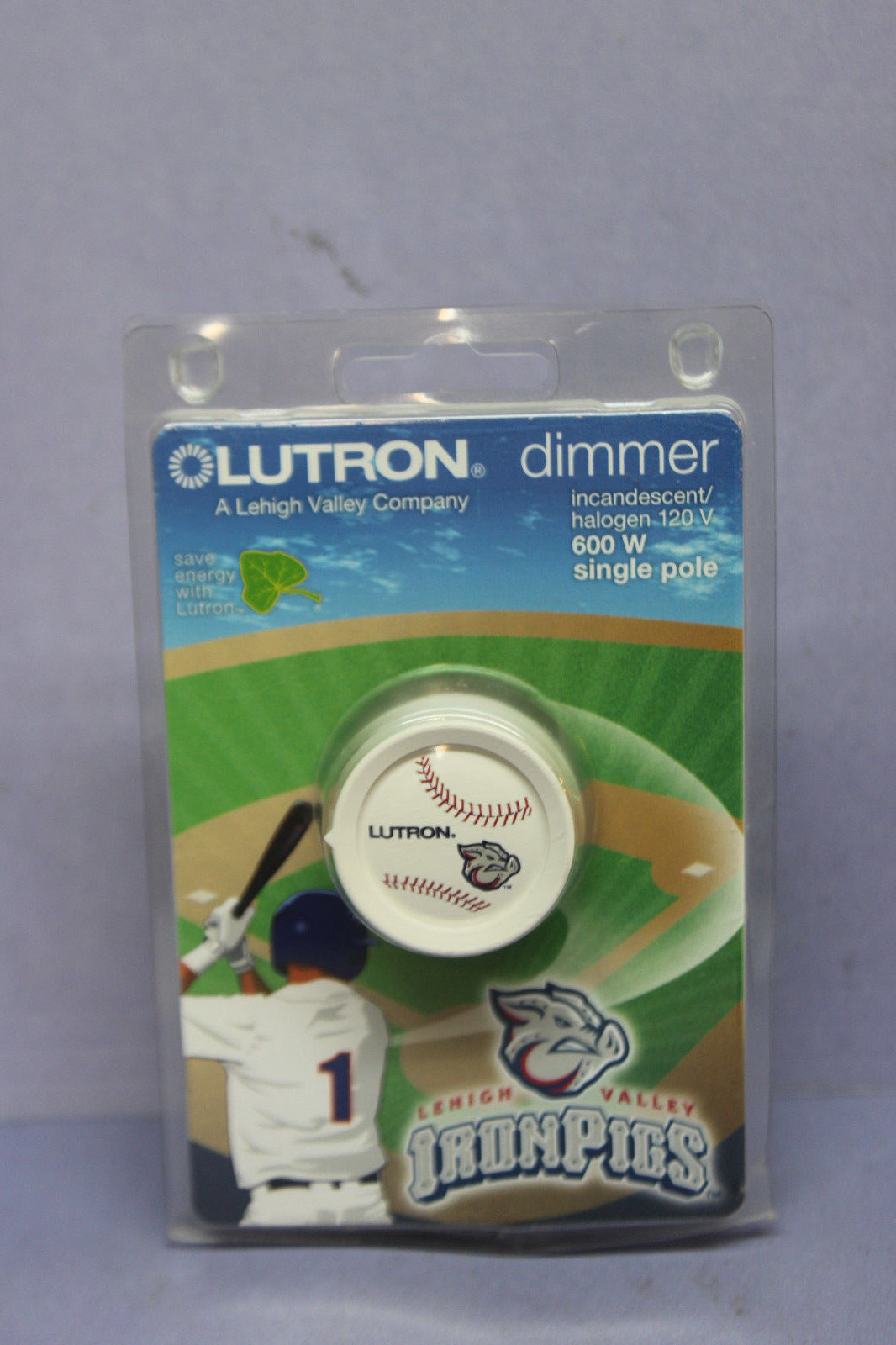 Lehigh Valley Iron Pigs Baseball Lutron Dimmer Single-Pole Switch (Phillies AAA)