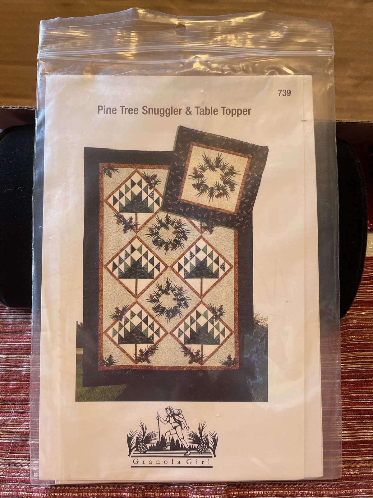 granola girl pine tree snuggler and table topper quilt pattern table runner 739