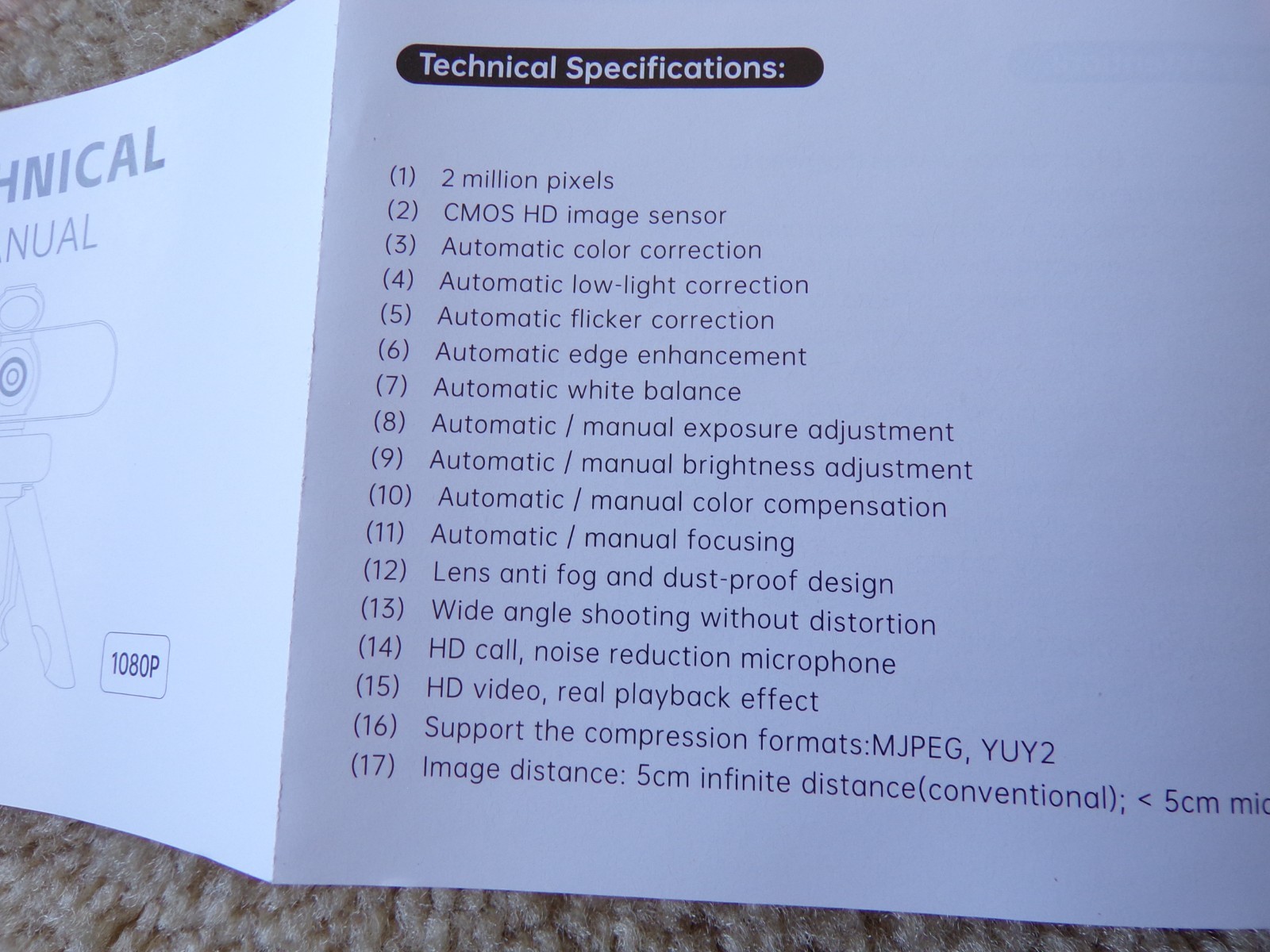 AutoFocus Full HD Video Webcam - Built-in Mic; @c17