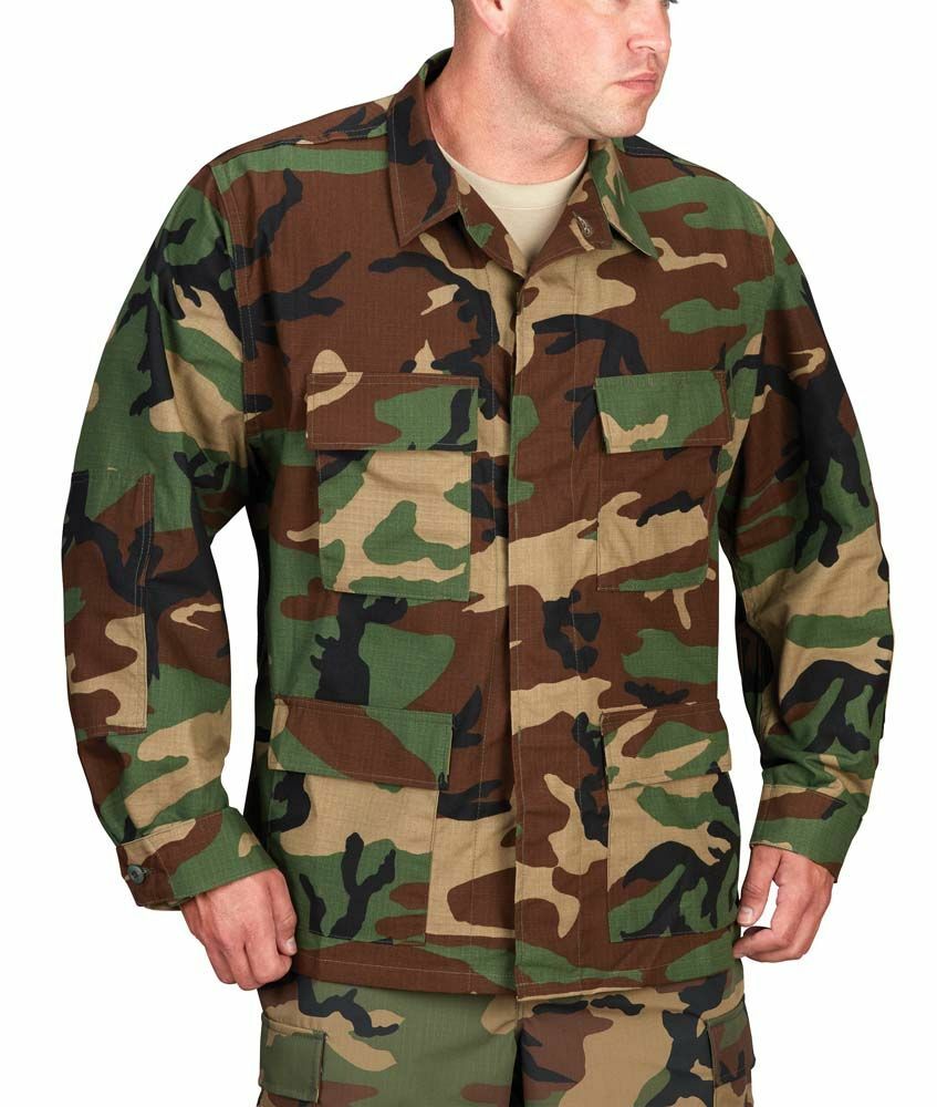 Propper BDU Coat 100% Cotton Ripstop - ,Khaki, Woodland, Olive, 3 Color Desert