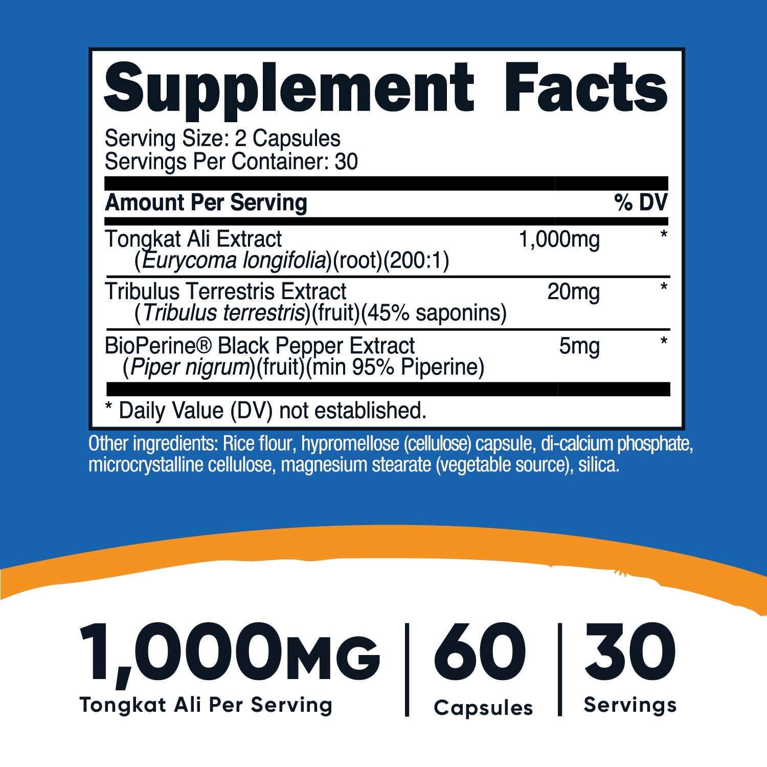 Nutricost Tong-kat Ali 500mg, 60 Capsules 200:1 Extract