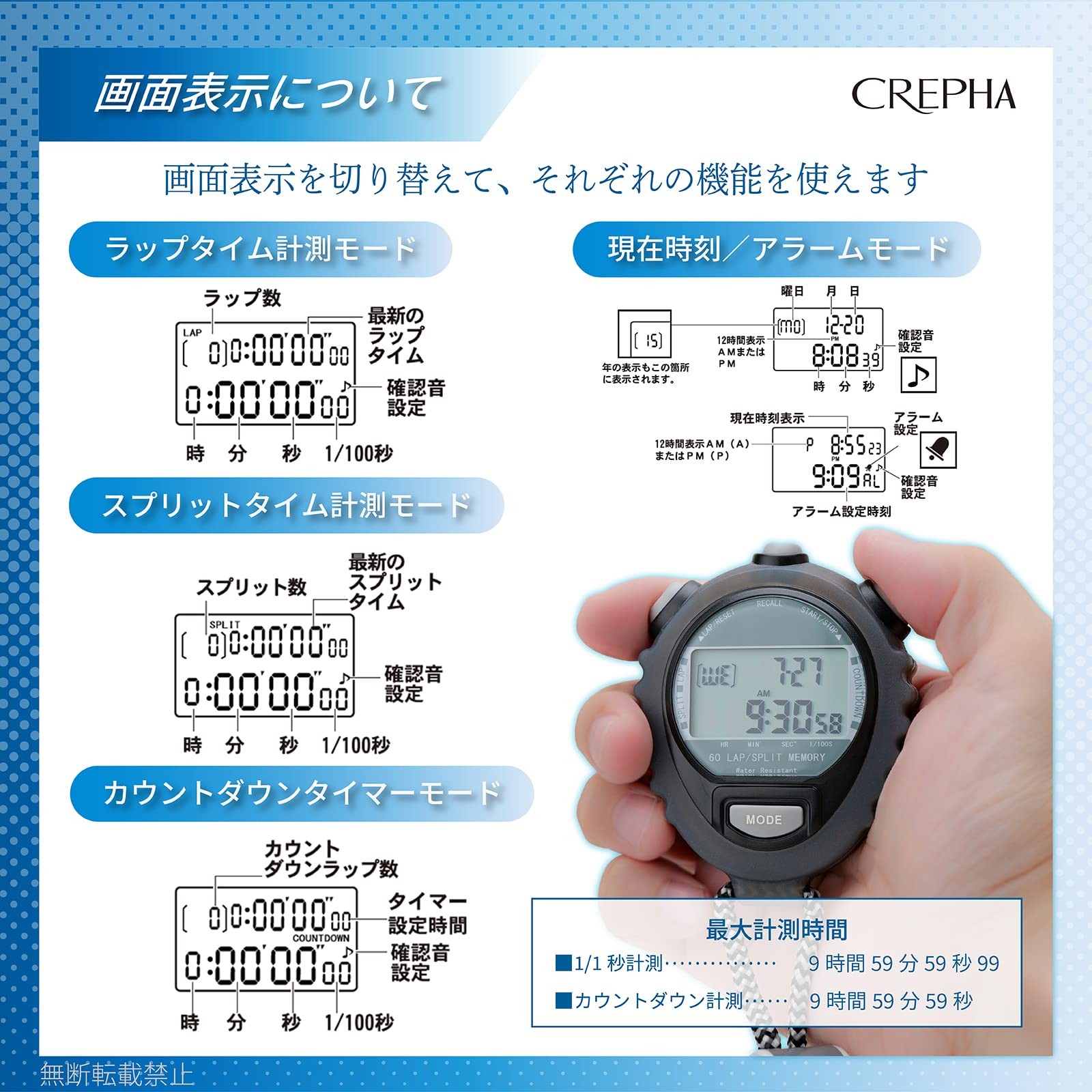 Stopwatch Black TEV-4026