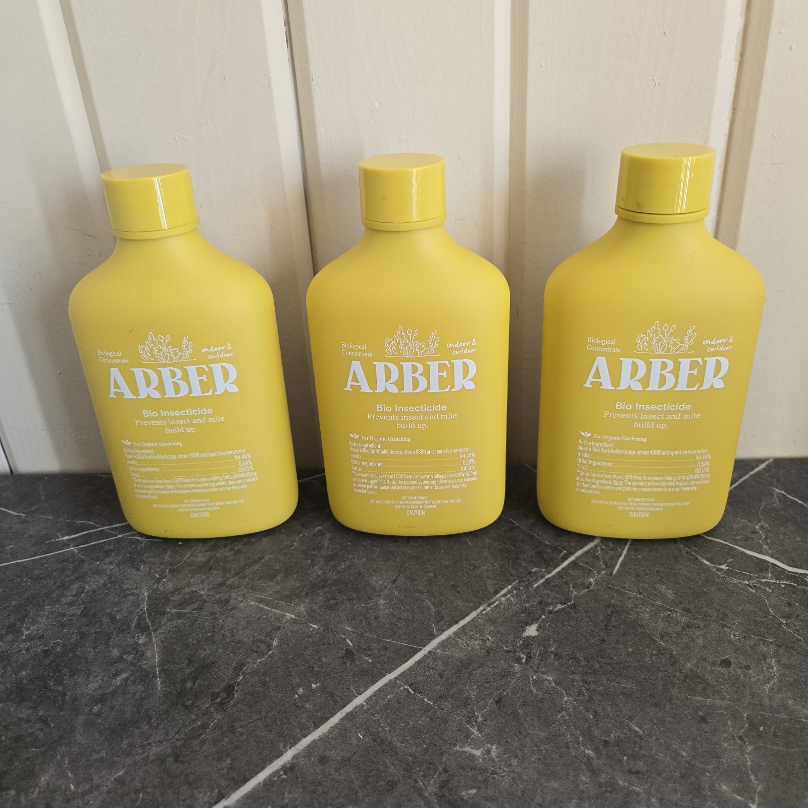Lot Of 3 Arber Organic Gardening Insect Control - 8oz Liquid  Bio-Insecticide