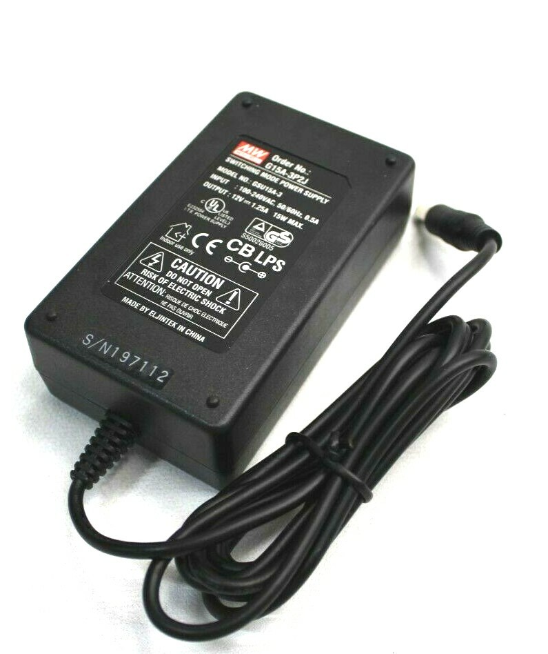 MeanWell G15A-3P2J AC-DC Adaptor 15W; Output 12Vdc at - GSU15A-3 New in box!!