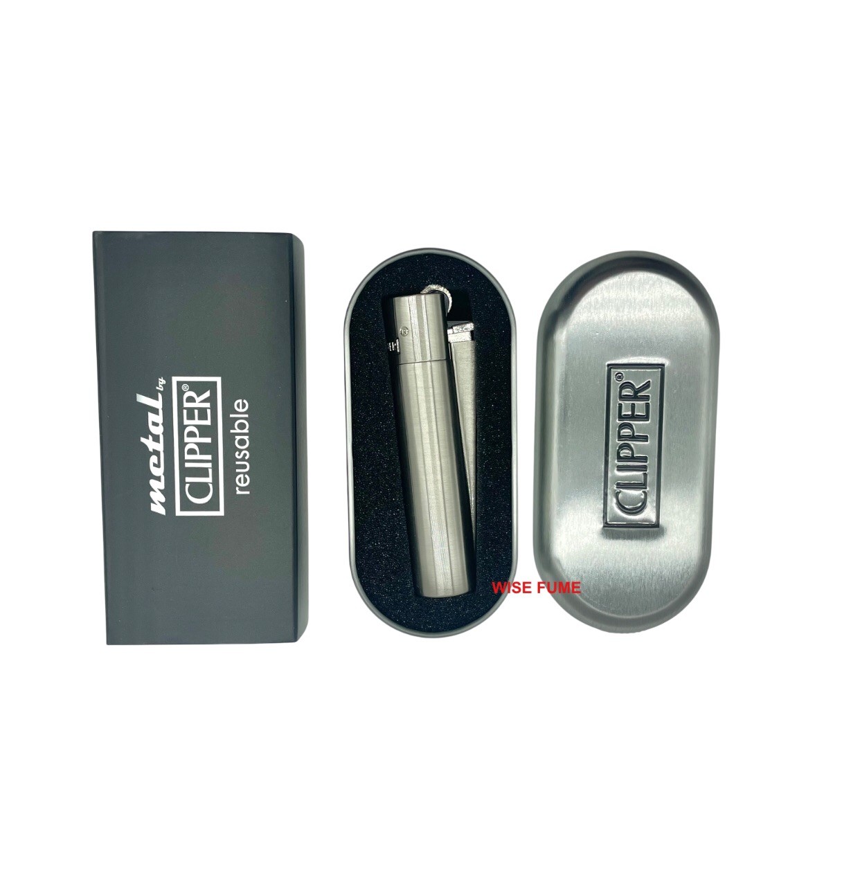 Clipper Full Metal Lighter Silver Black Gold Refillable