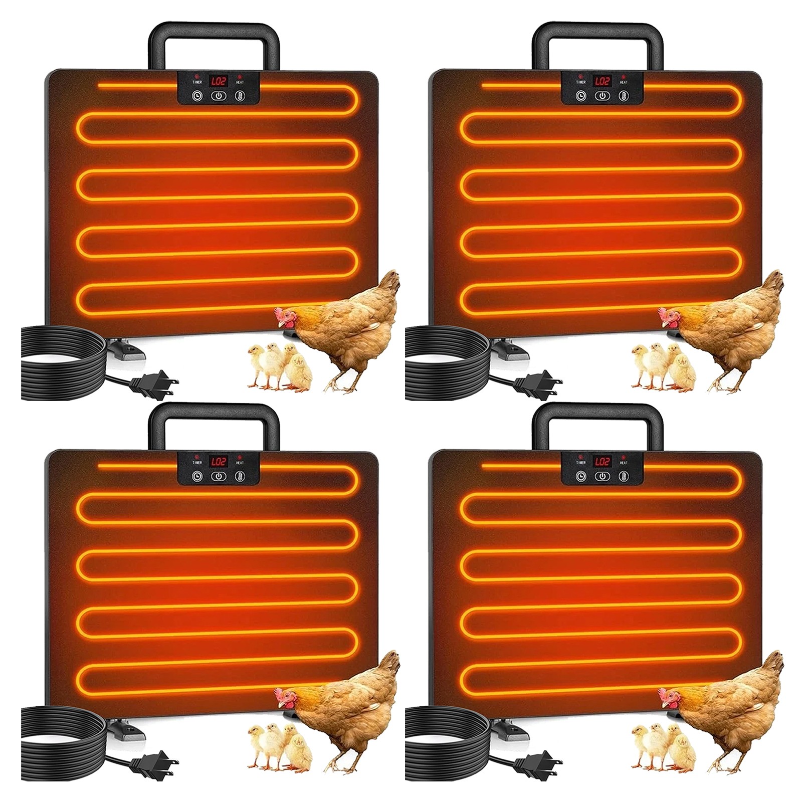 1-4Pack Chicken Coop Heater, Chicken Coop Heater 200W Heating Panel for Winter