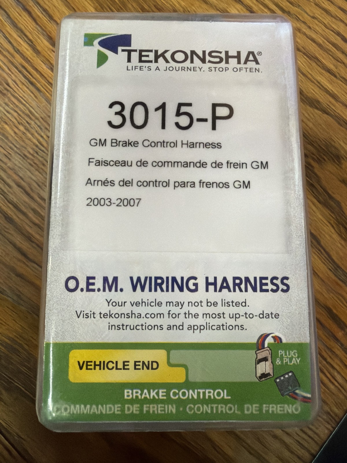 Tekonsha 3015-P Trailer Brake Controller Wiring Harness OEM Plug & Play Chevy GM