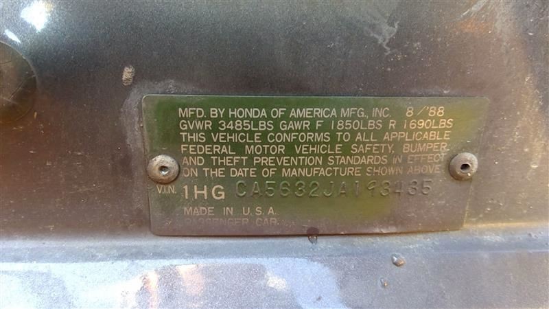 Engine ECM Electronic Control Module Under Driver Seat Fits 88 ACCORD 182780
